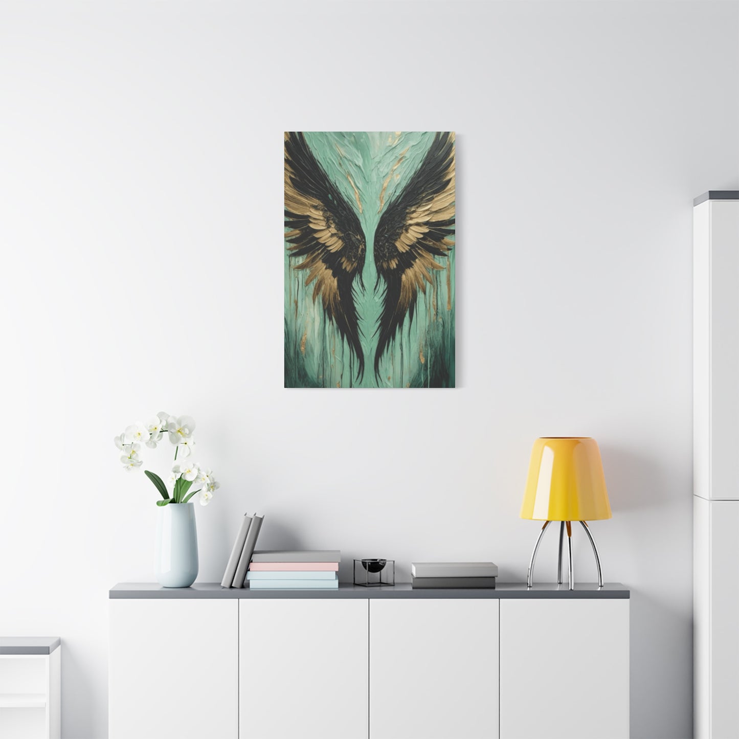 Golden and Black Angel Wings Wall Art & Canvas Prints