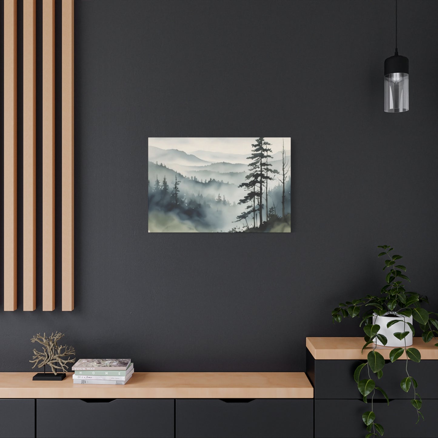 Winter Fog and Mountain Forests Painting Wall Art & Canvas Prints