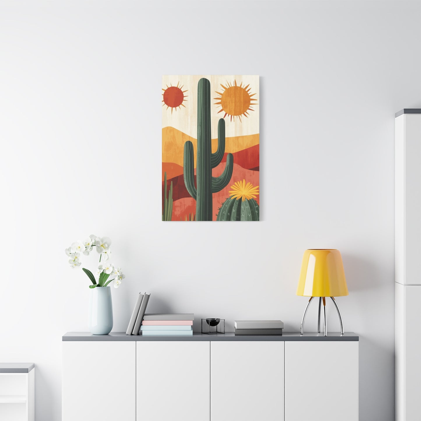 Desert Painting with Two Suns Wall Art & Canvas Prints