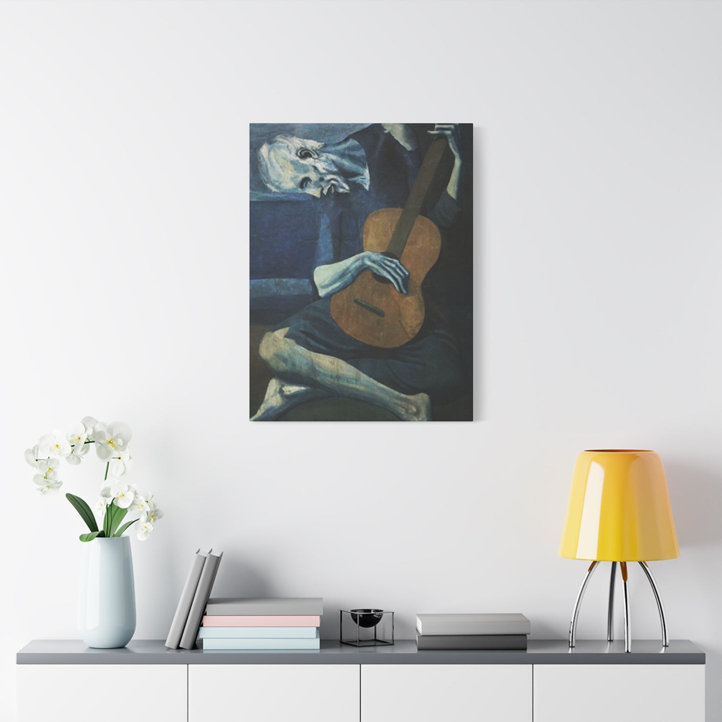 Sad Man Playing Guitar Wall Art & Canvas Prints