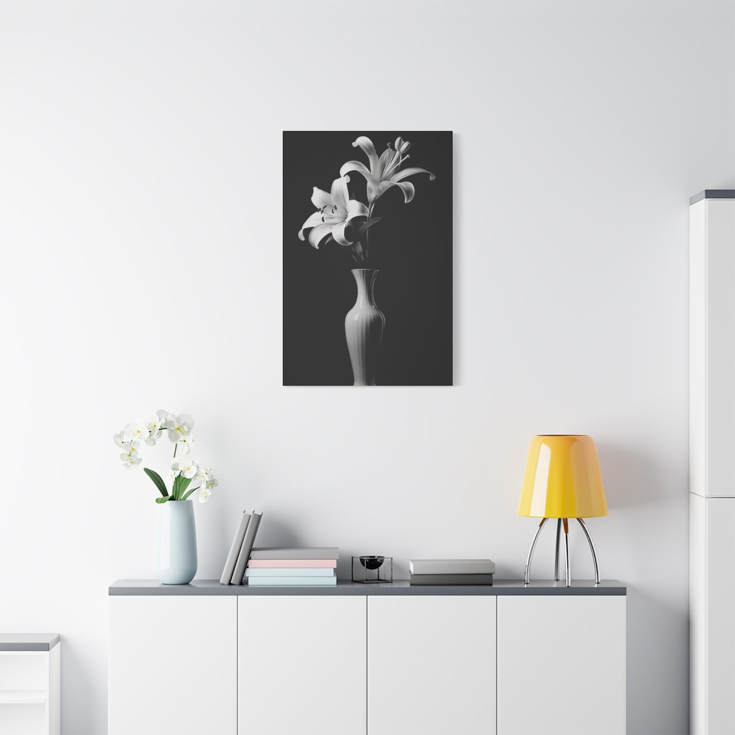 Black & White Flower Pot Wall Art & Canvas Prints