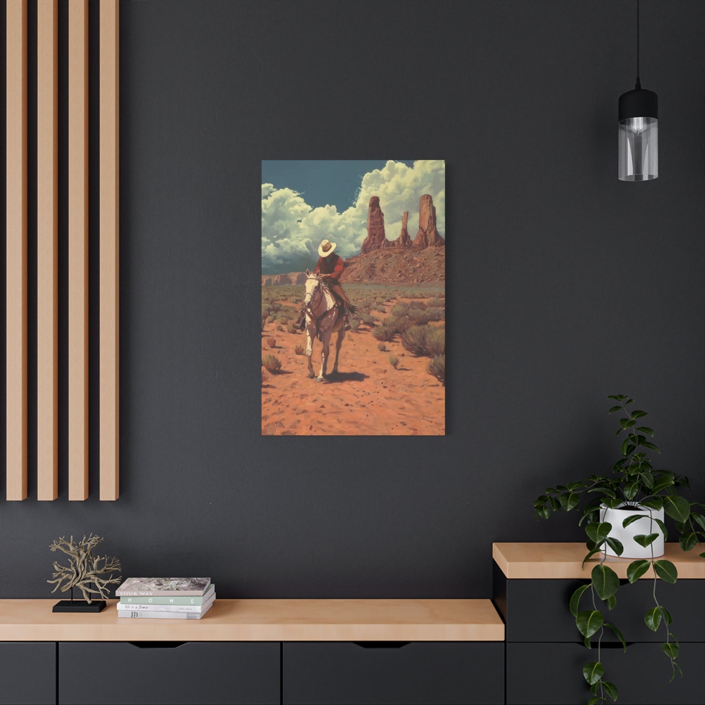 Cowboy in Desert Wall Art & Canvas Prints