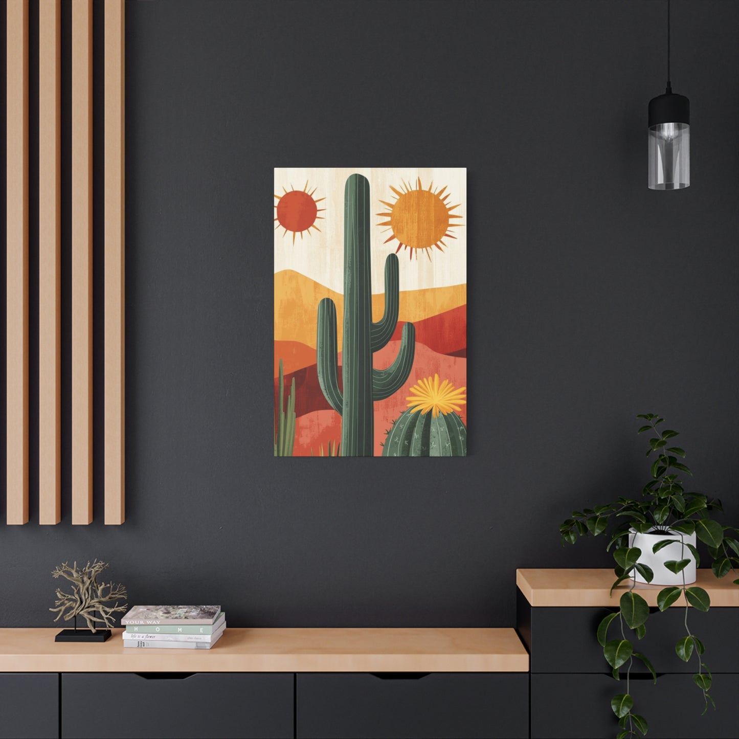 Desert Painting with Two Suns Wall Art & Canvas Prints