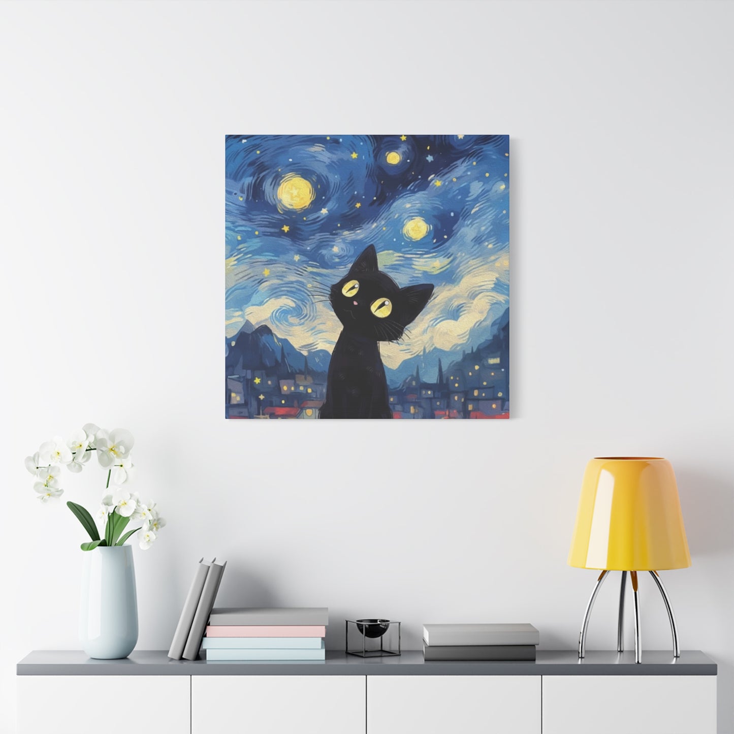 Cat at Night Wall Art & Canvas Prints