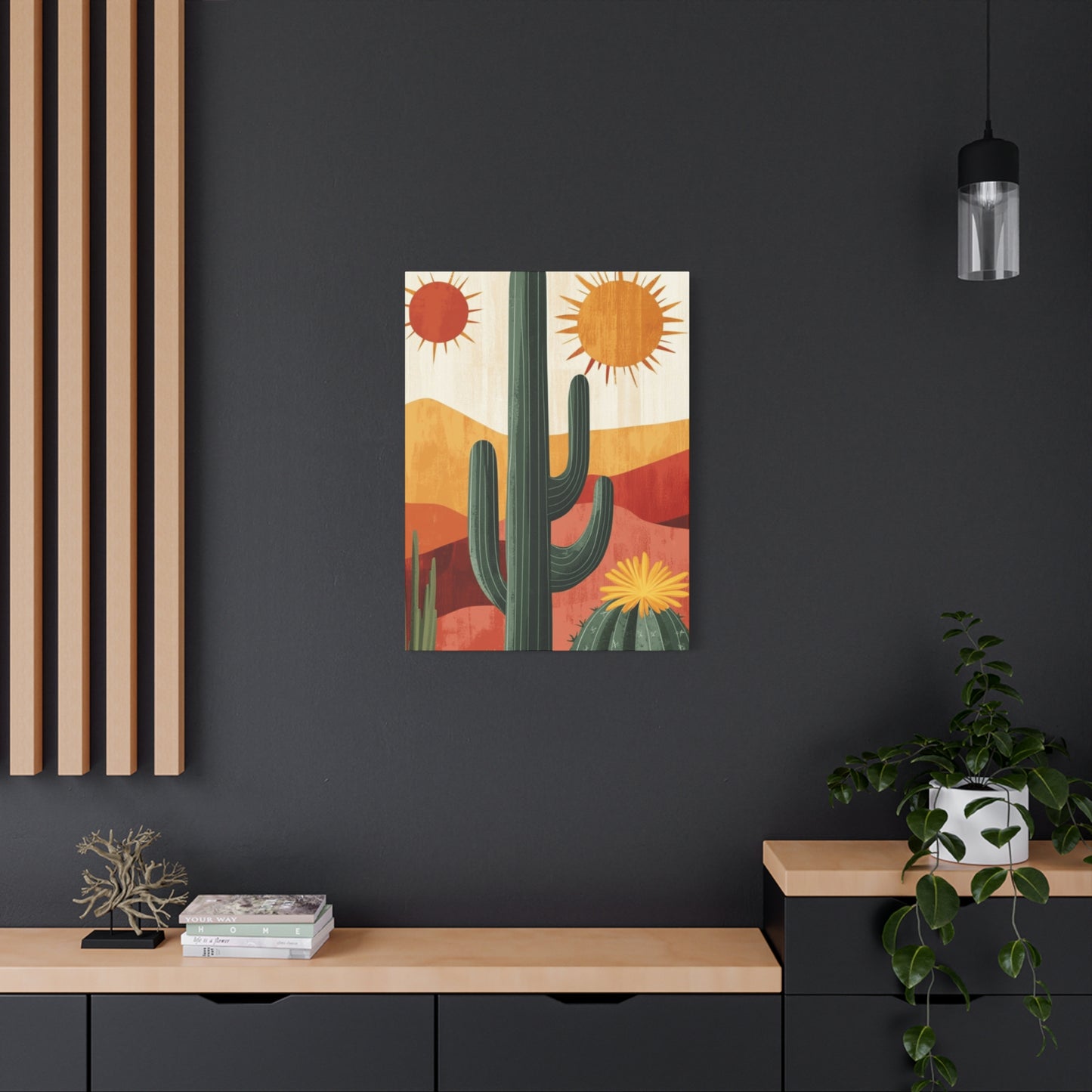 Desert Painting with Two Suns Wall Art & Canvas Prints