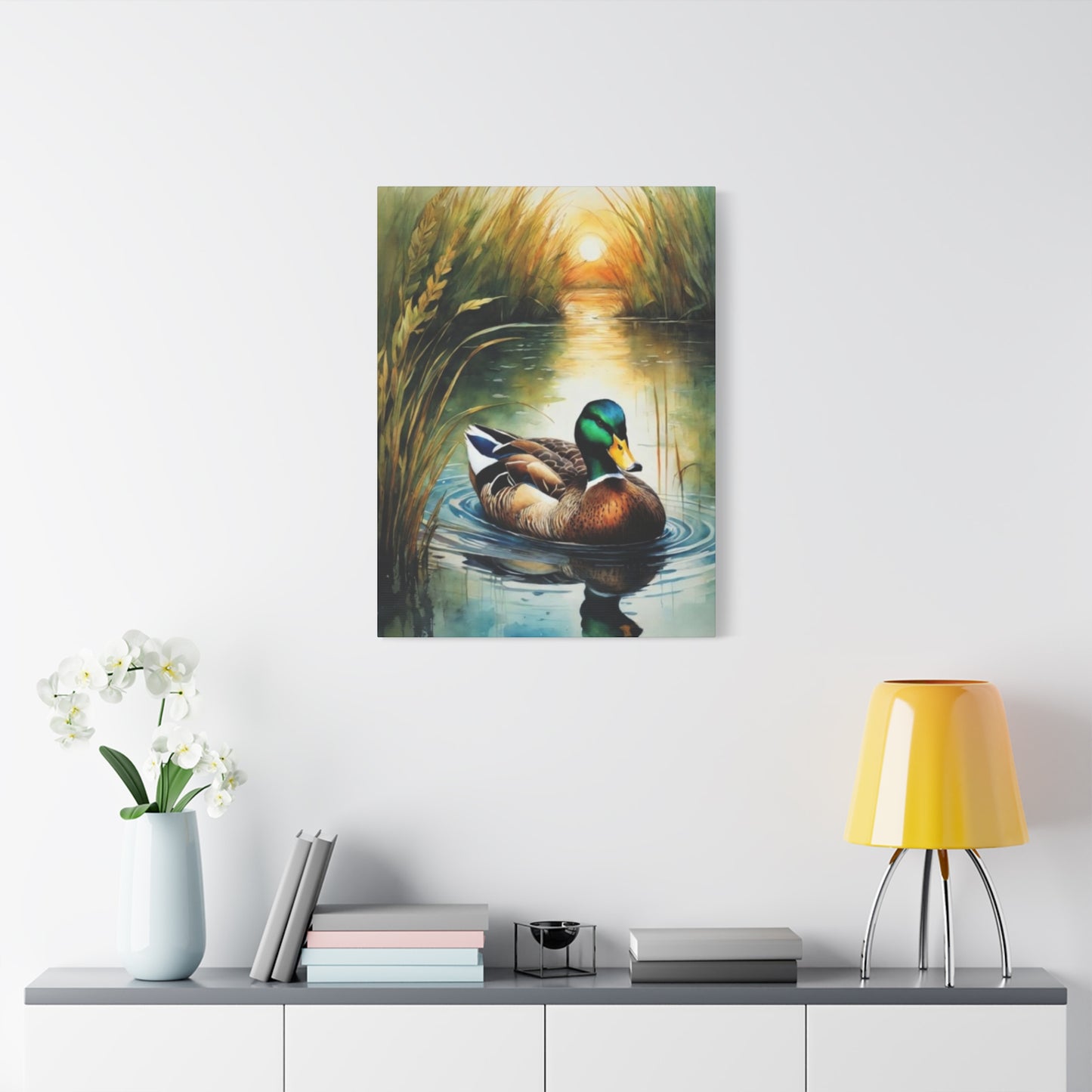 Duck in Pond Wall Art & Canvas Prints