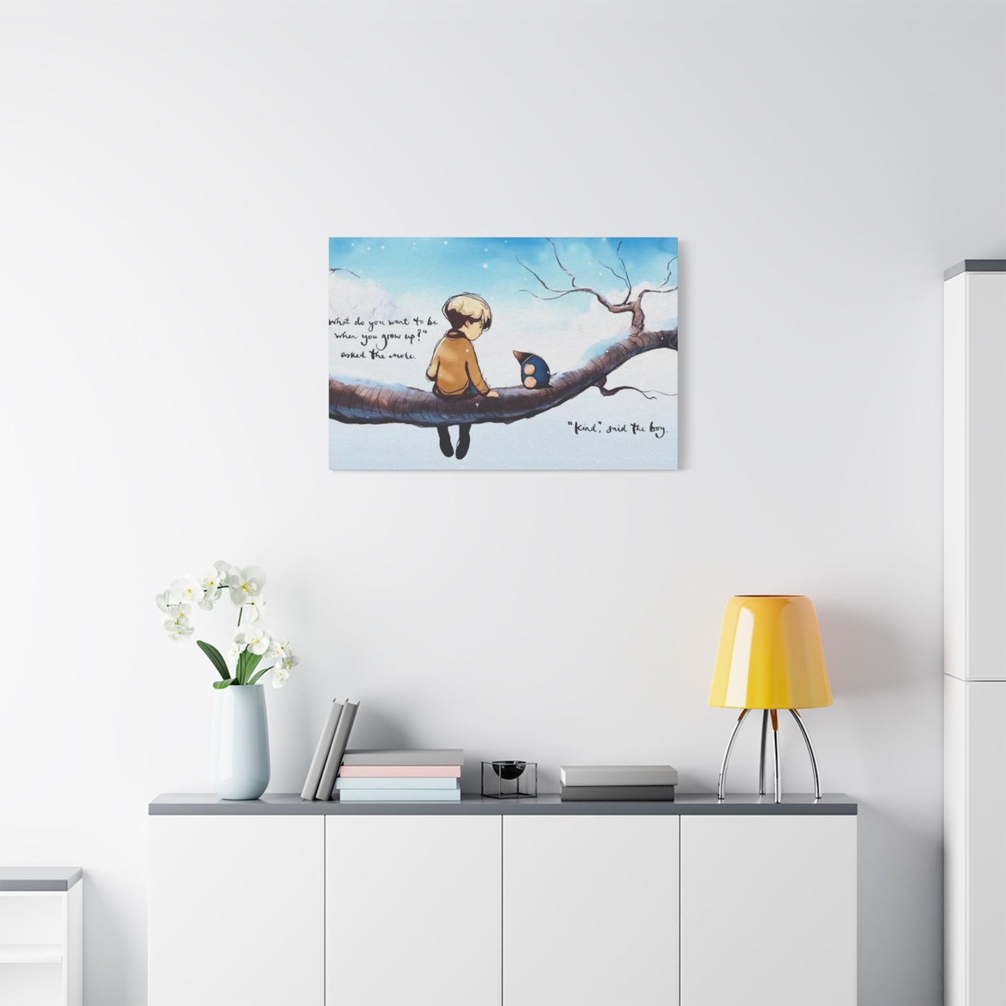 Boy and Bird Wall Art & Canvas Prints