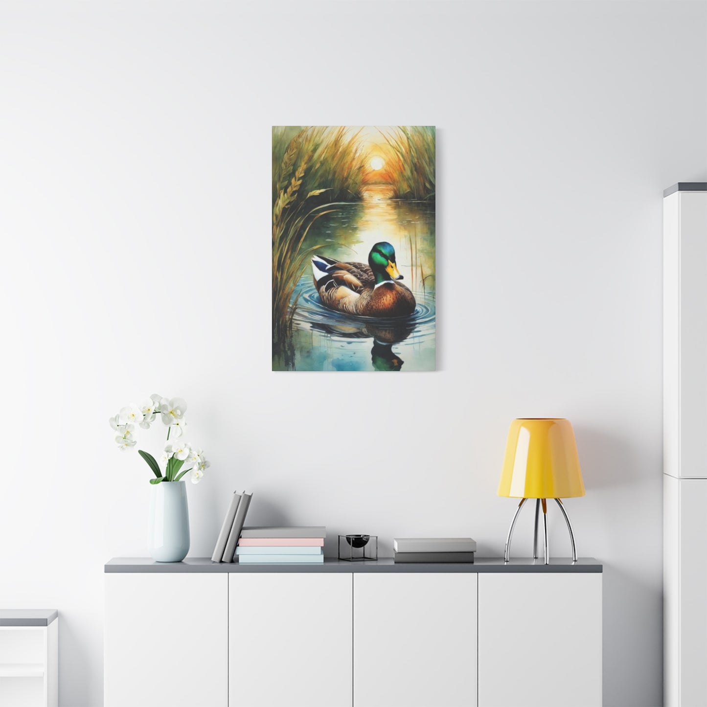 Duck in Pond Wall Art & Canvas Prints