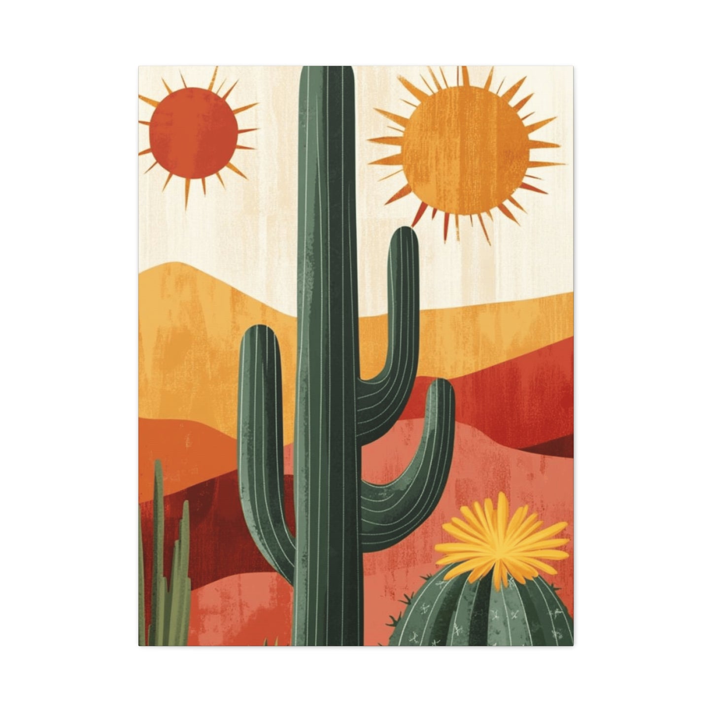 Desert Painting with Two Suns Wall Art & Canvas Prints