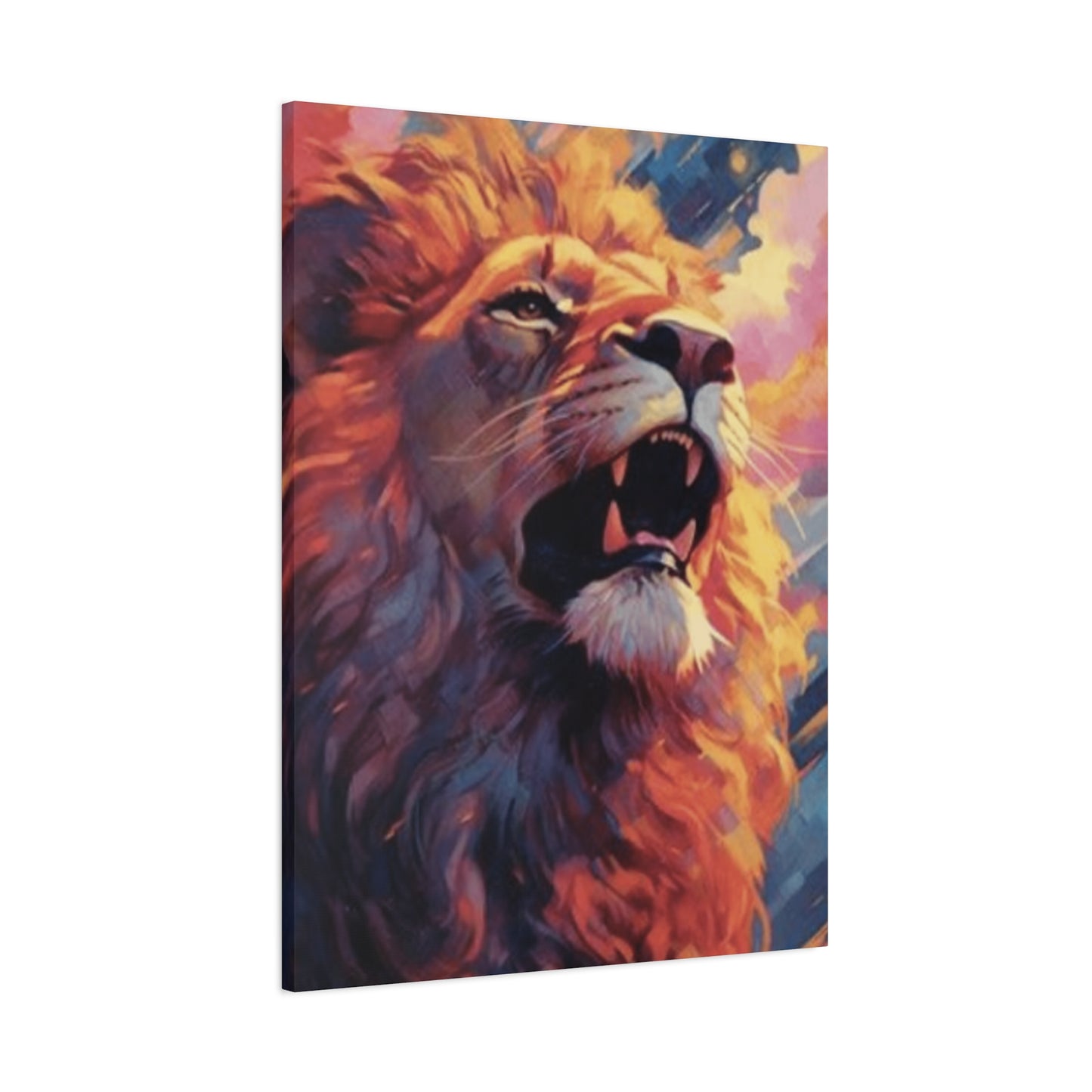 Abstract Lion Roaring Portrait Wall Art & Canvas Prints