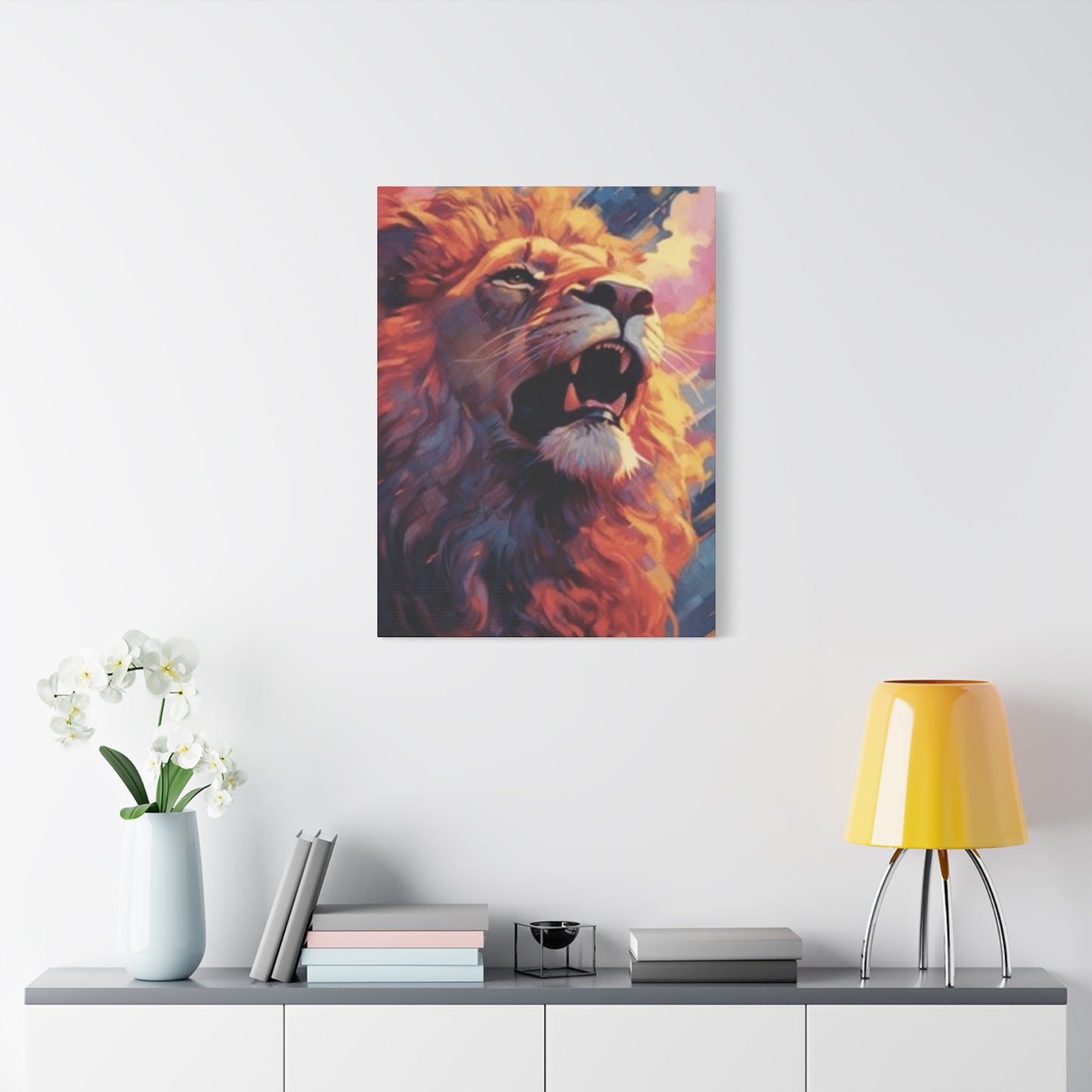 Abstract Lion Roaring Portrait Wall Art & Canvas Prints