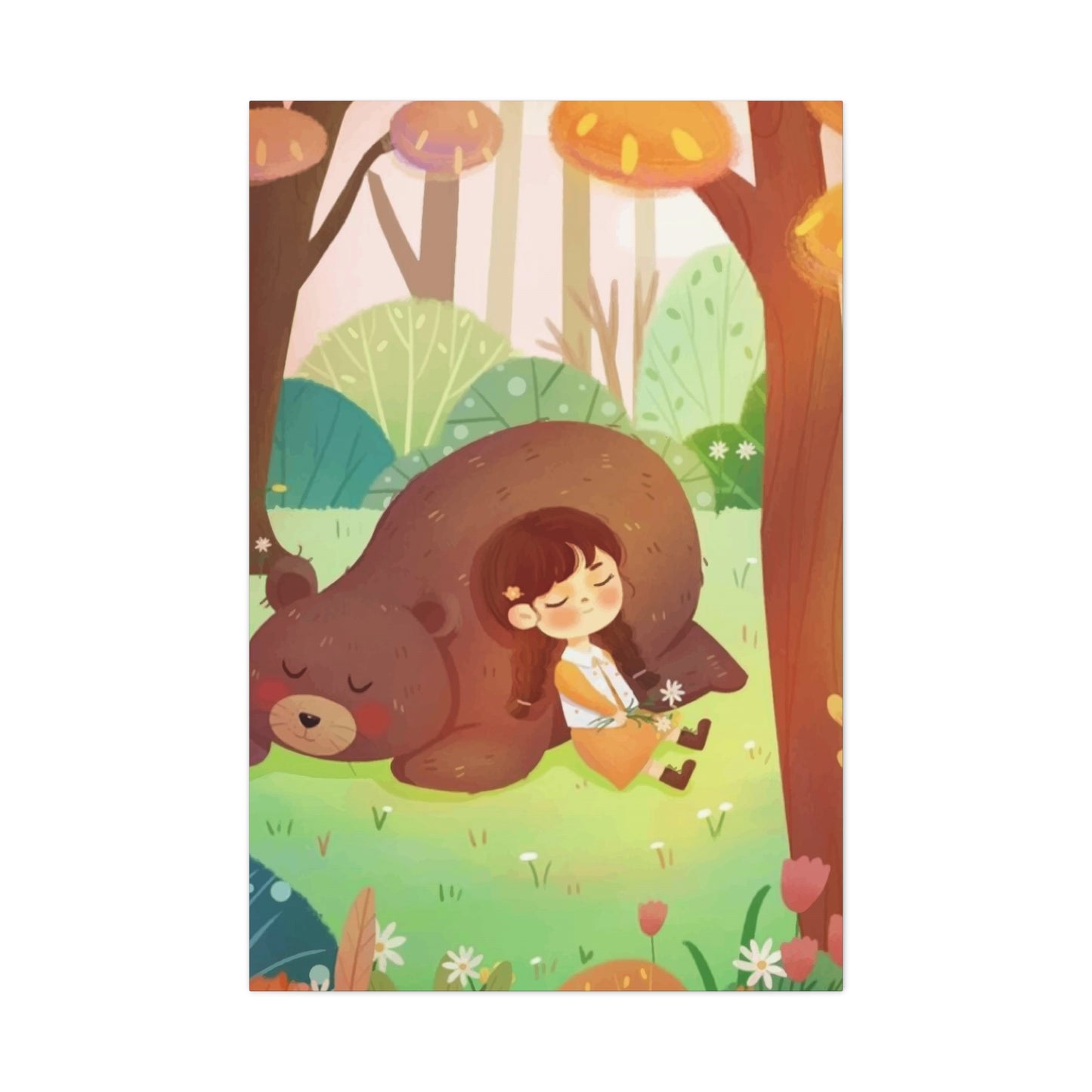 Girl and Bear Wall Art & Canvas Prints