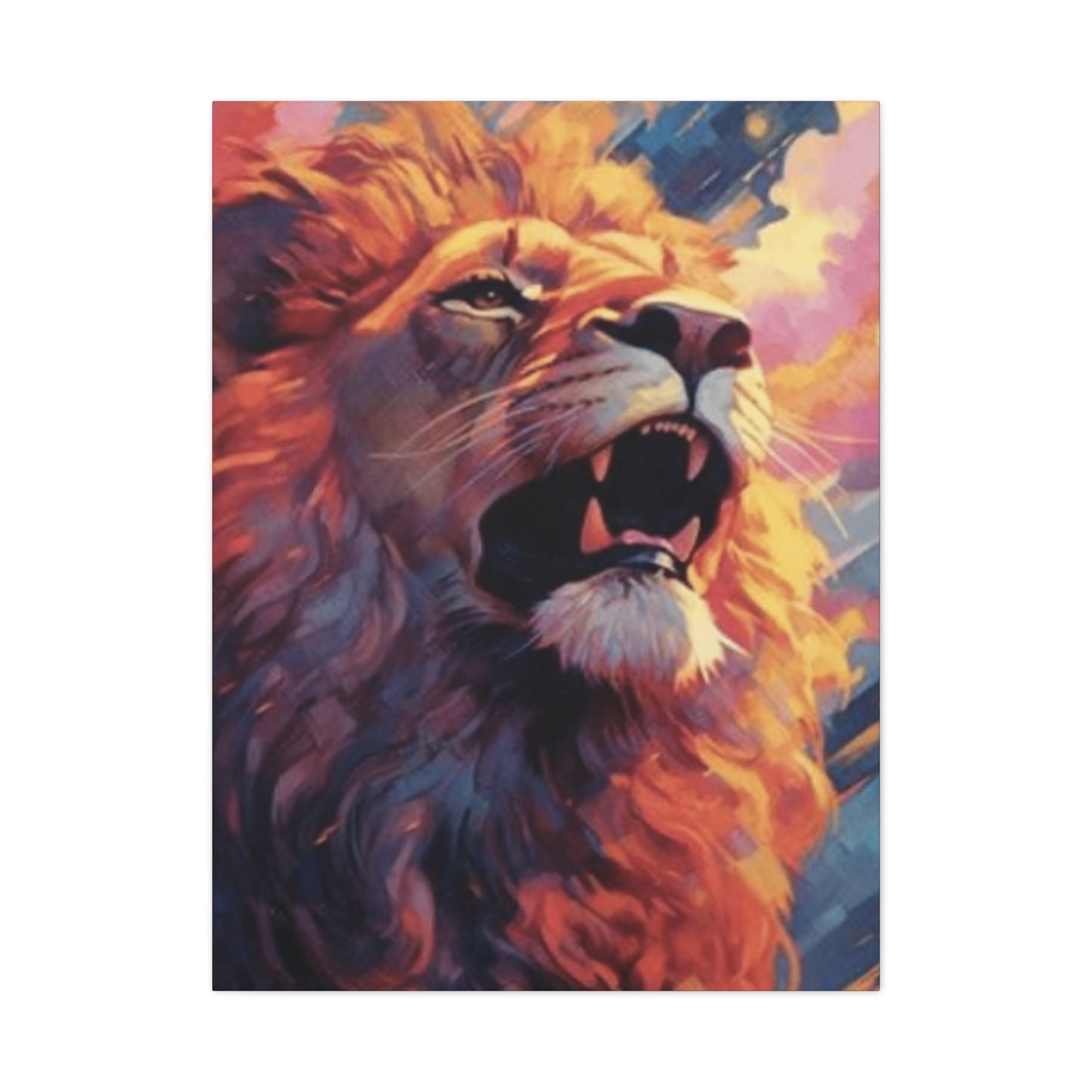 Abstract Lion Roaring Portrait Wall Art & Canvas Prints