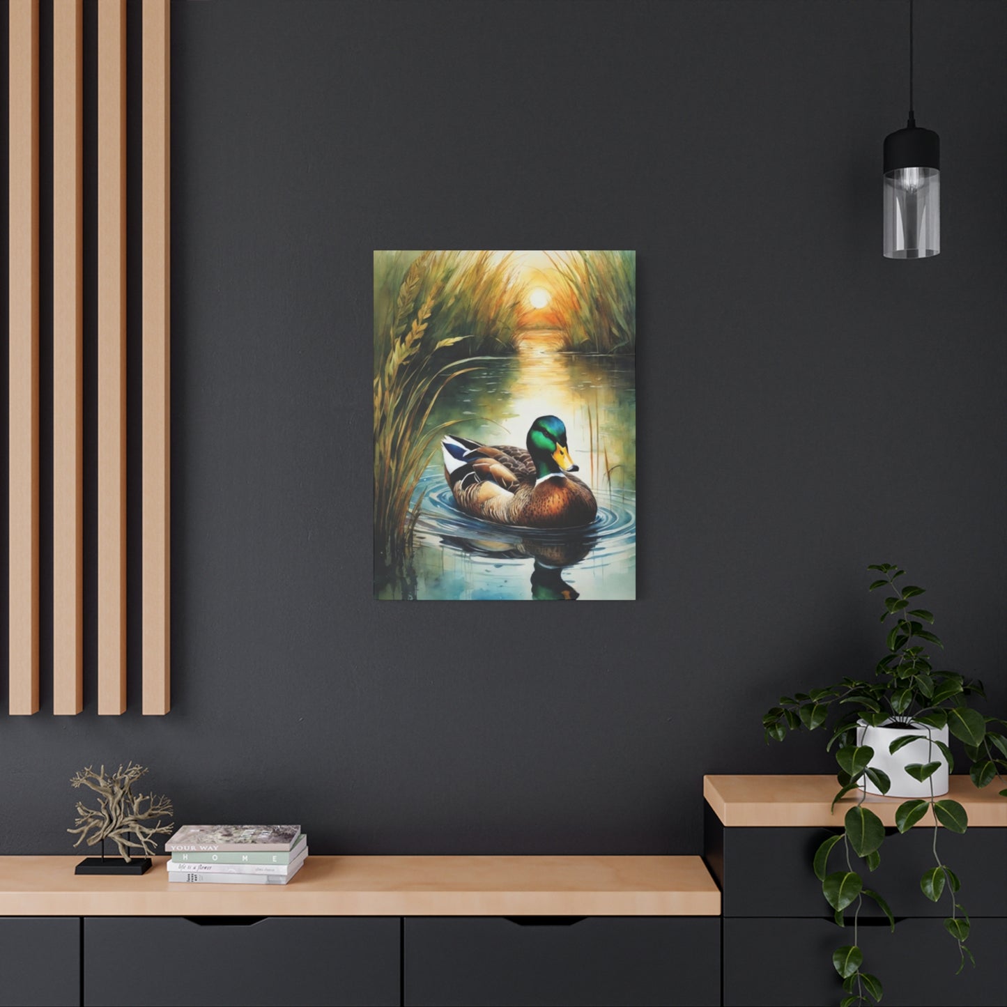 Duck in Pond Wall Art & Canvas Prints