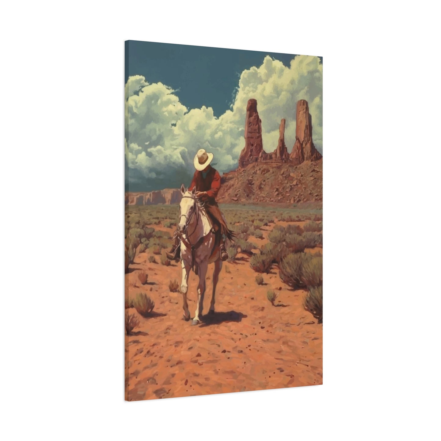 Cowboy in Desert Wall Art & Canvas Prints