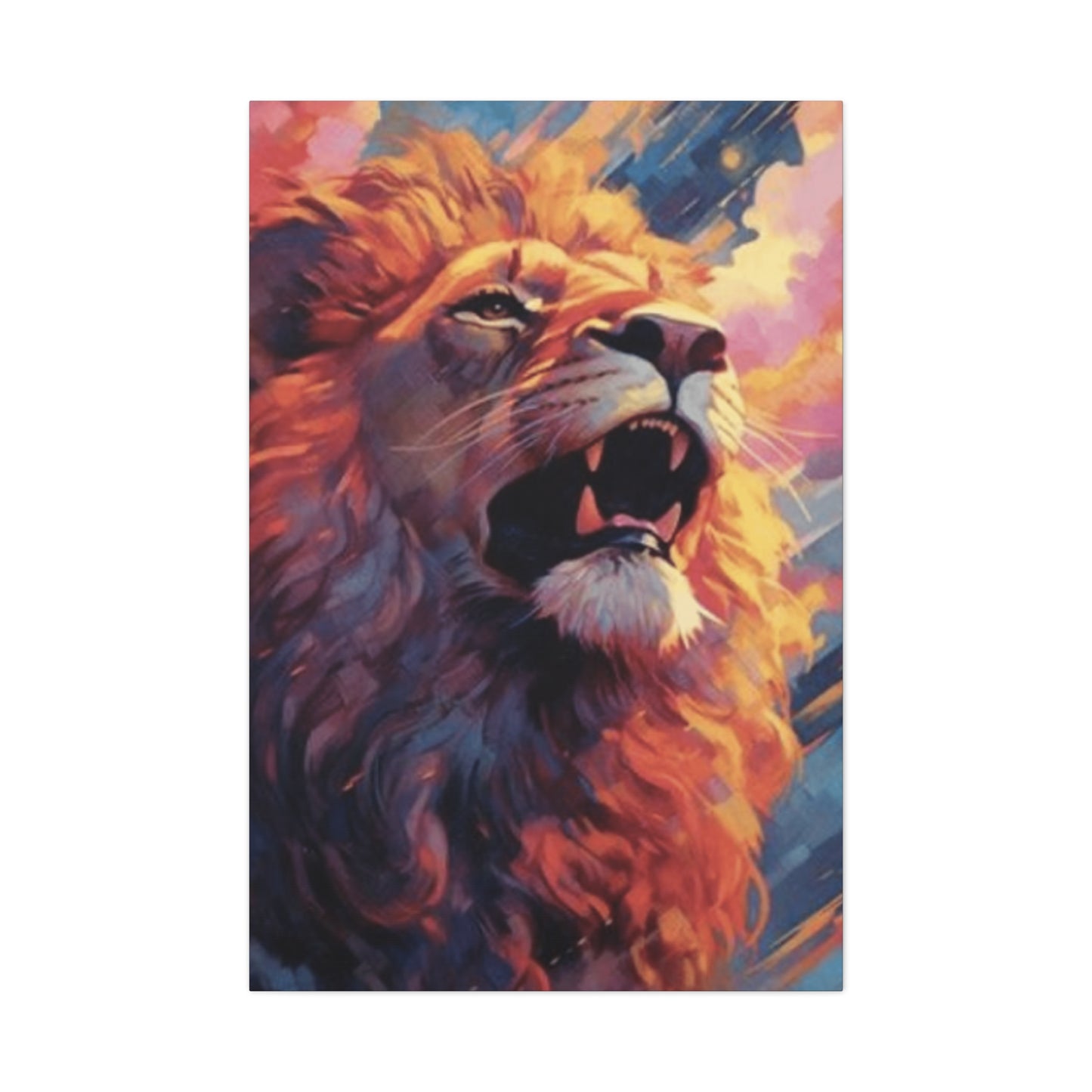 Abstract Lion Roaring Portrait Wall Art & Canvas Prints