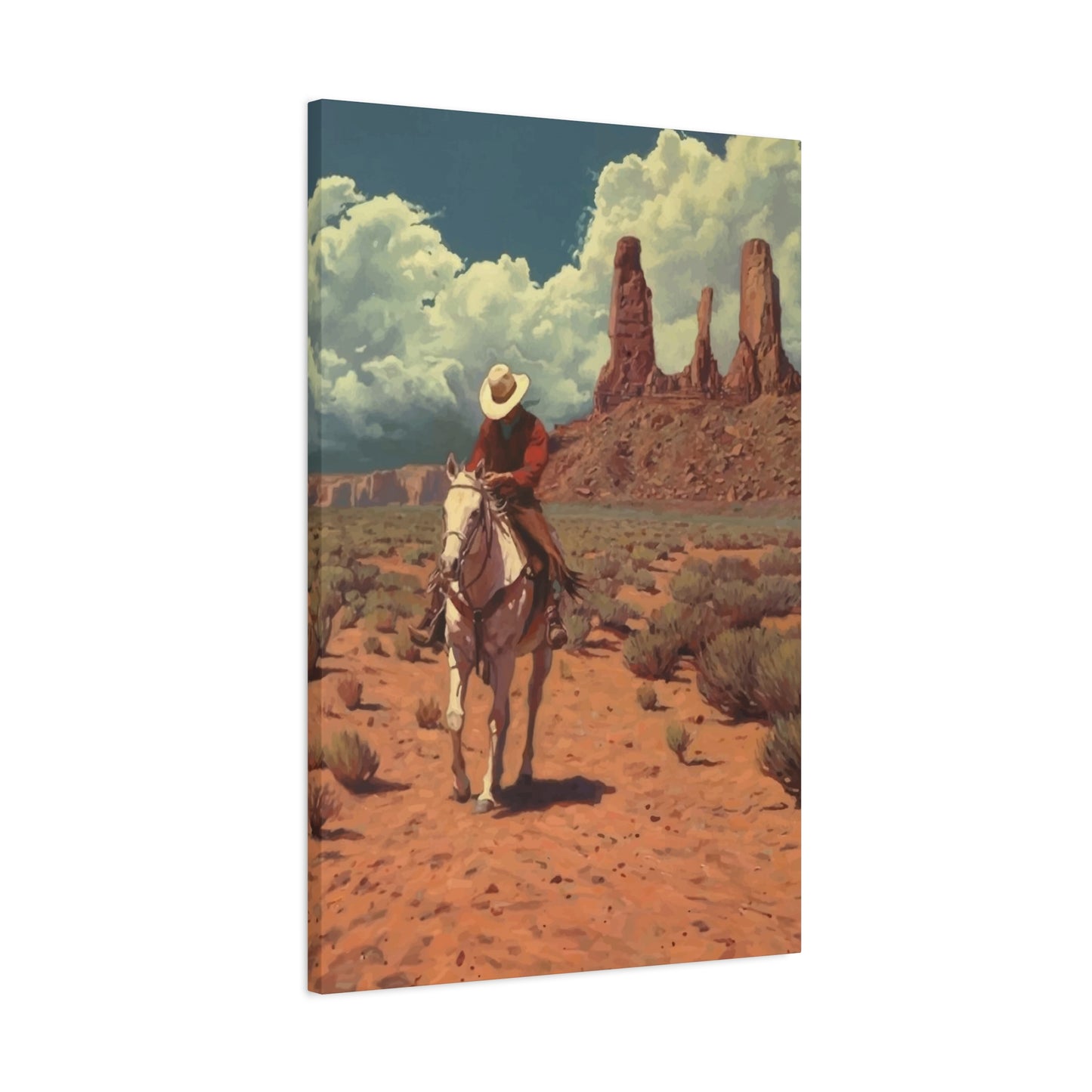 Cowboy in Desert Wall Art & Canvas Prints