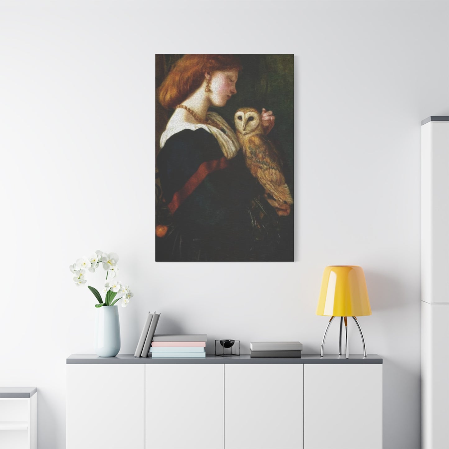 Beautiful Lady With Owl Art Wall Art & Canvas Prints