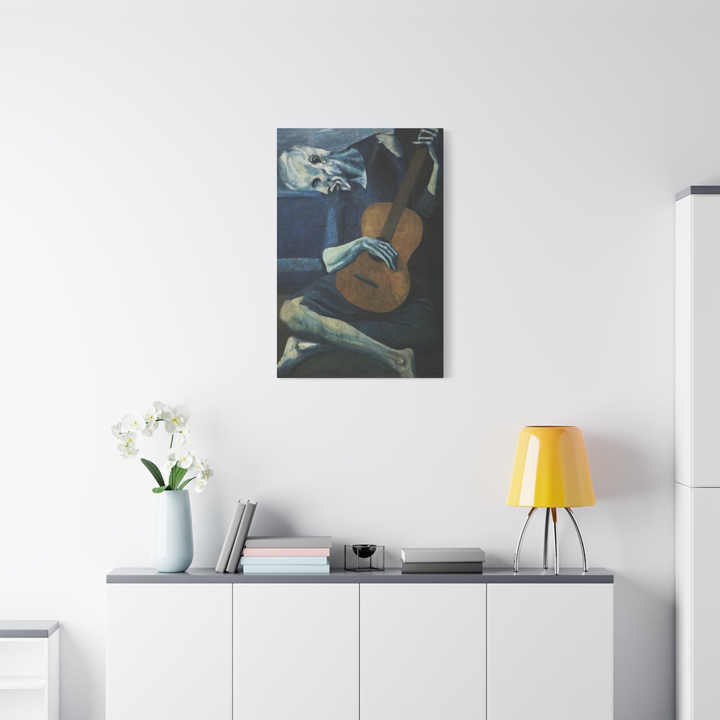 Sad Man Playing Guitar Wall Art & Canvas Prints