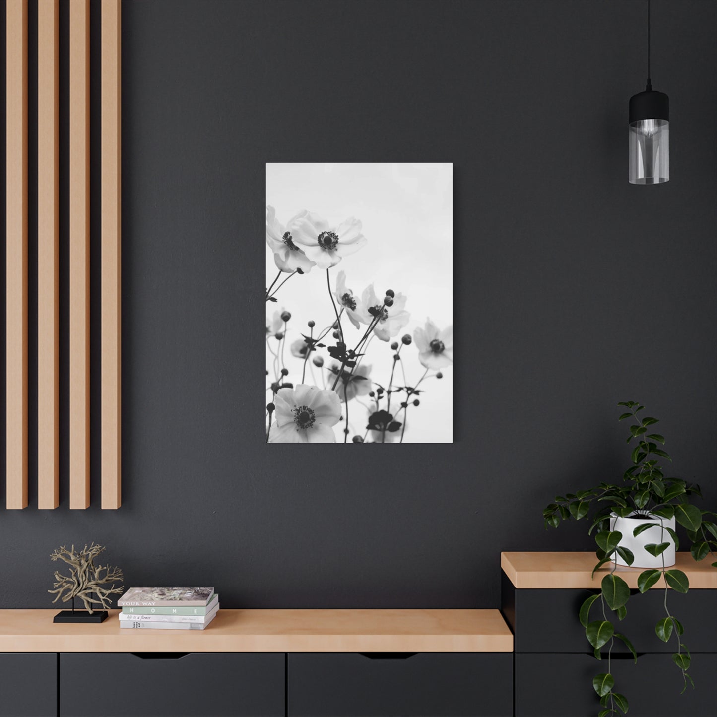 Black & White Small Flowers Wall Art & Canvas Prints