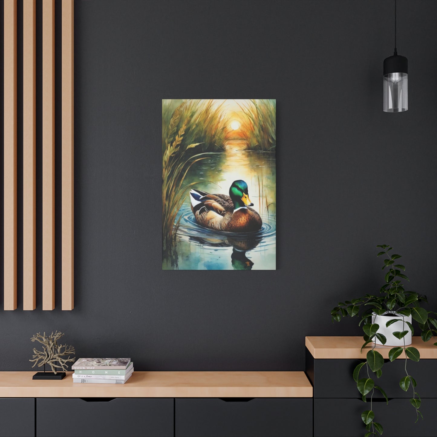 Duck in Pond Wall Art & Canvas Prints