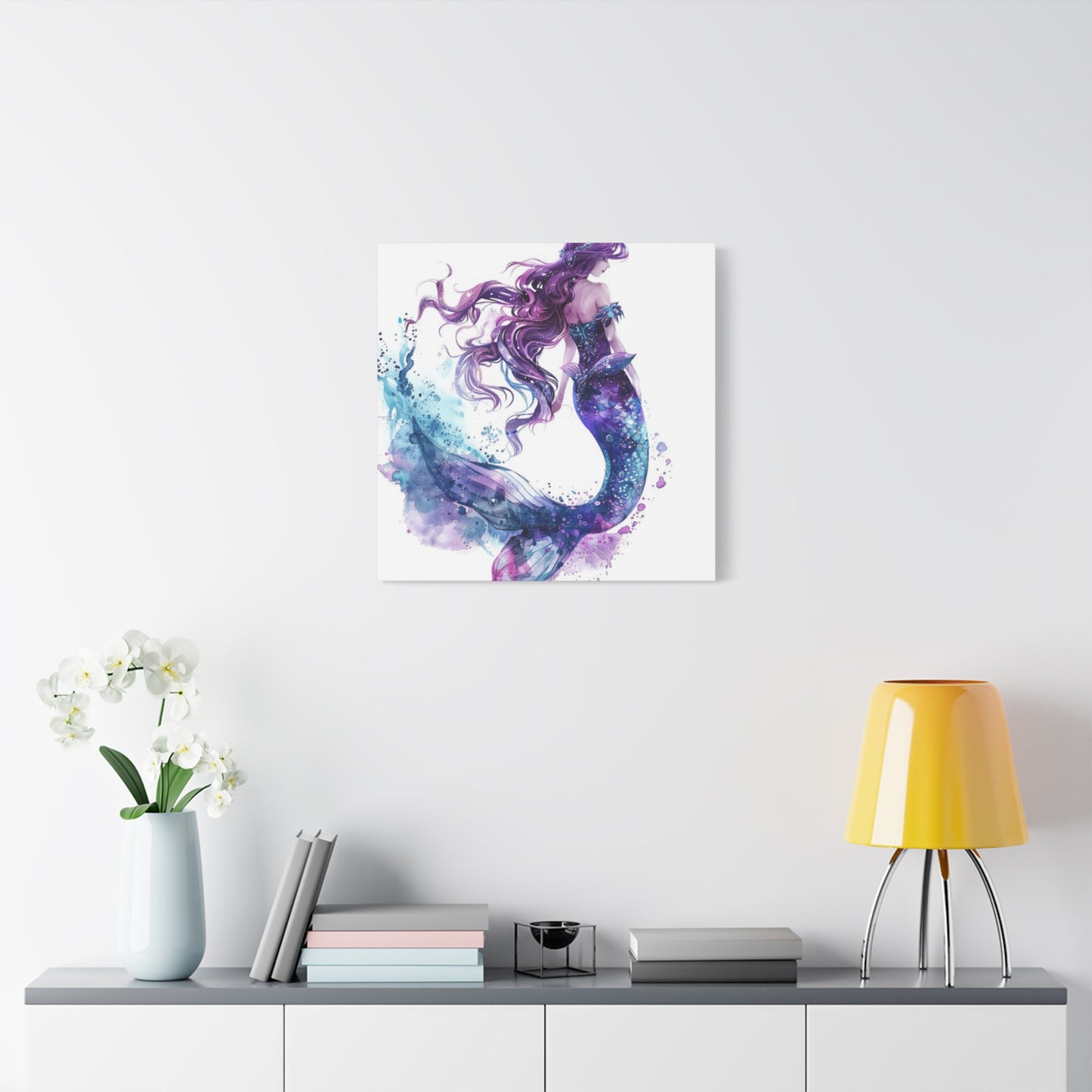 A Portrait Of A Purple Mermaid Wall Art & Canvas Prints