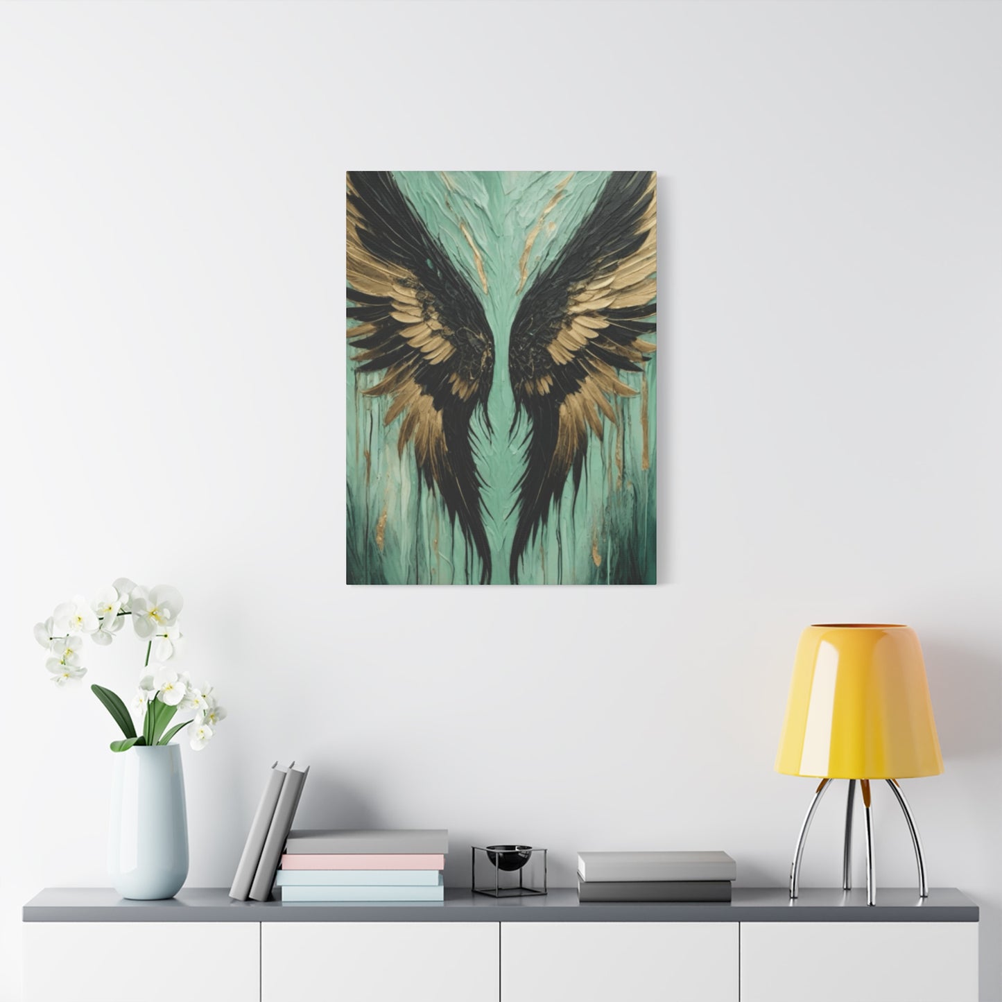 Golden and Black Angel Wings Wall Art & Canvas Prints