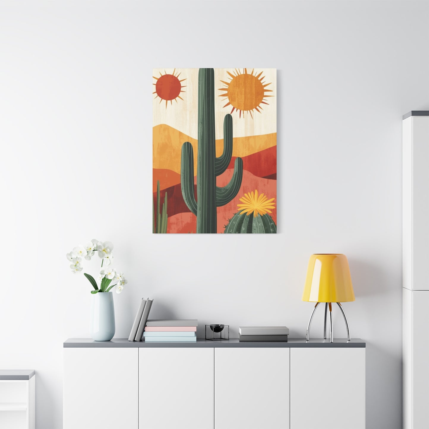 Desert Painting with Two Suns Wall Art & Canvas Prints