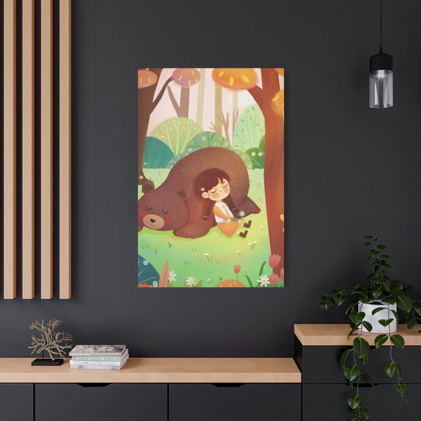 Girl and Bear Wall Art & Canvas Prints