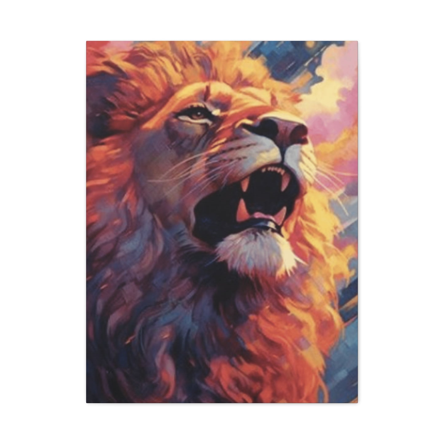 Abstract Lion Roaring Portrait Wall Art & Canvas Prints