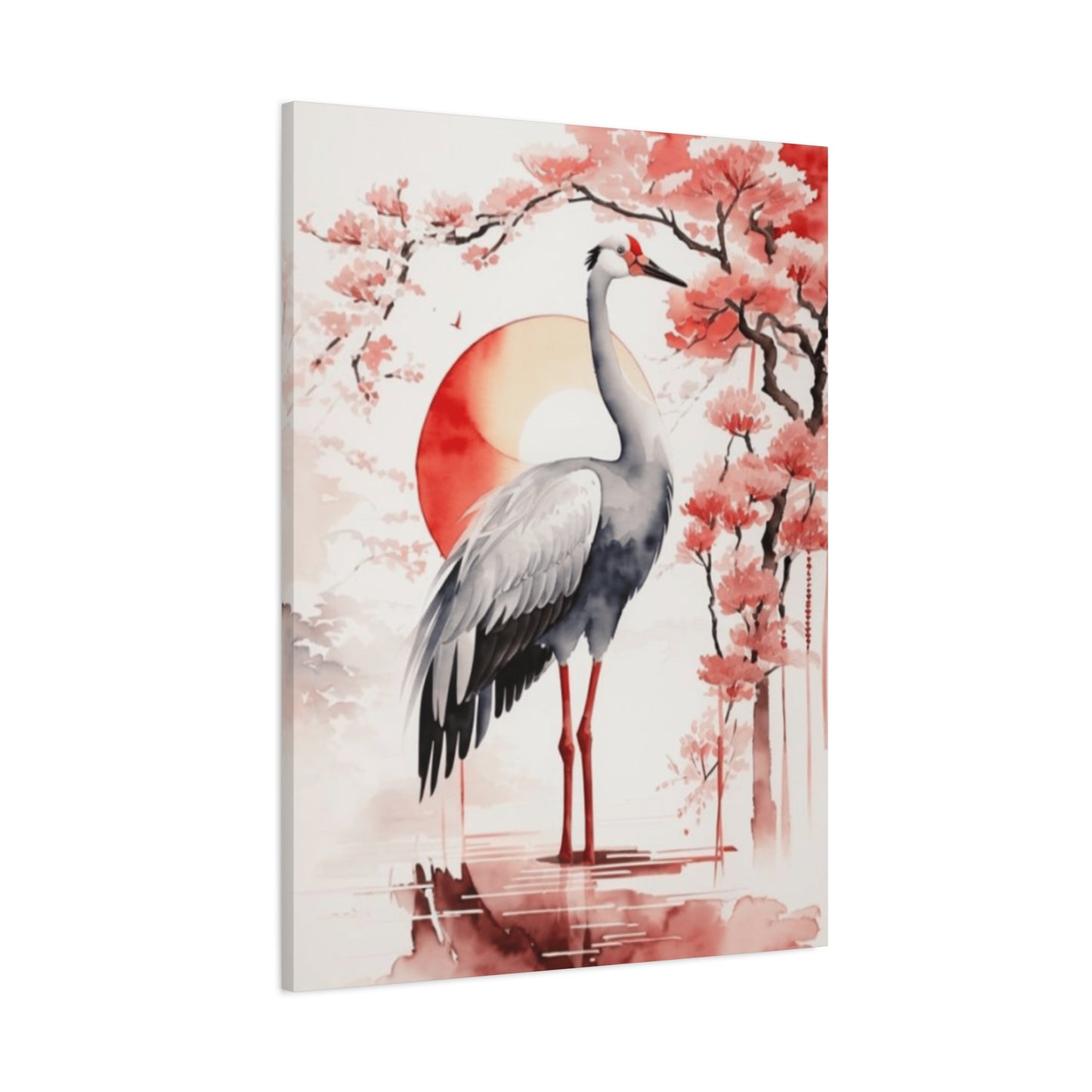 Cherry Blossoms And Crane Wall Art & Canvas Prints