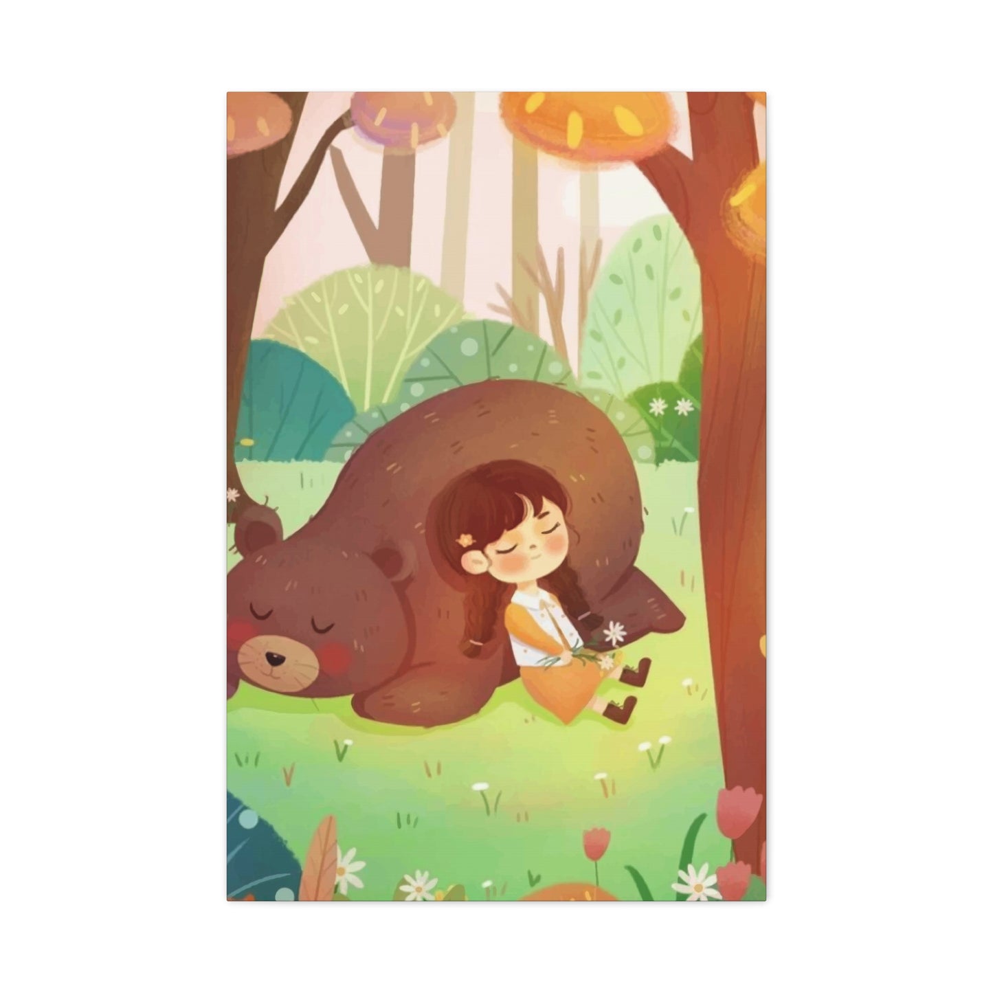 Girl and Bear Wall Art & Canvas Prints