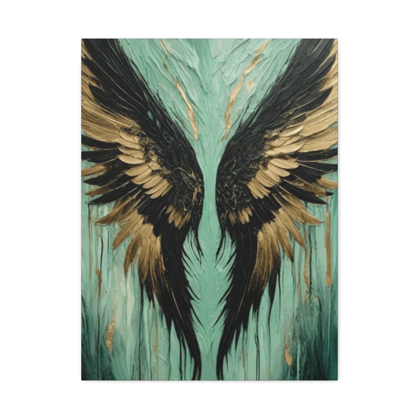 Golden and Black Angel Wings Wall Art & Canvas Prints