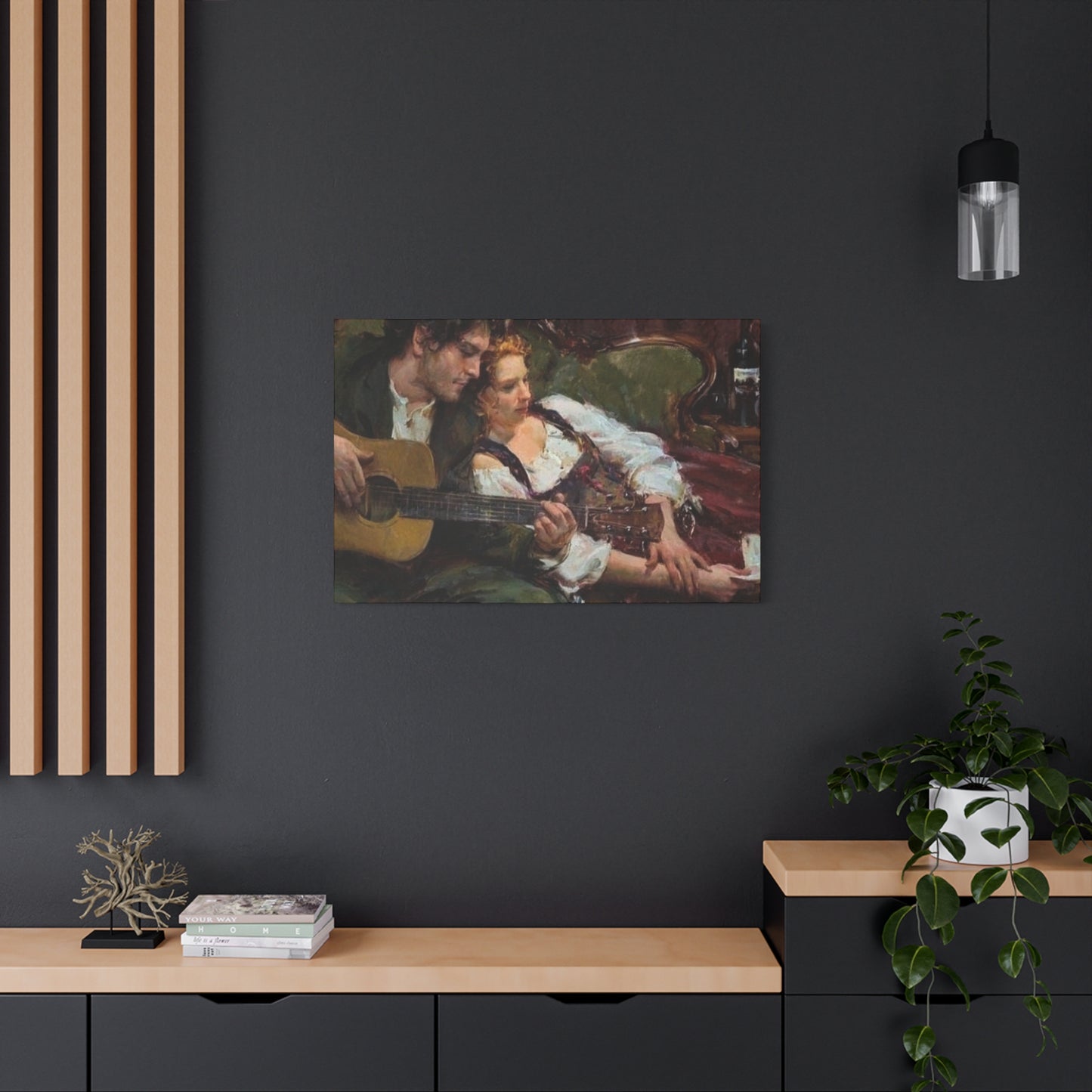 Lover Playing Guitar Wall Art & Canvas Prints