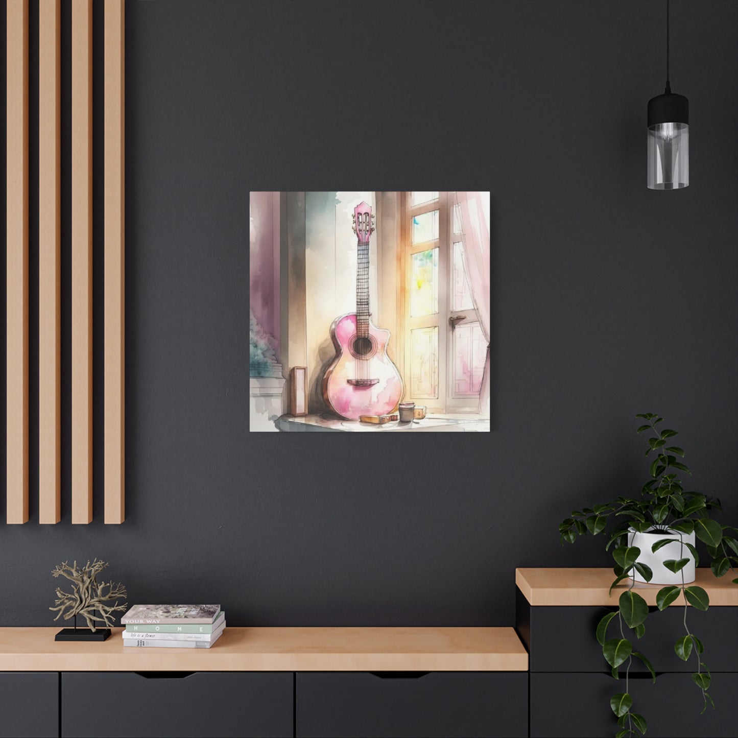 Pink Guitar Wall Art & Canvas Prints