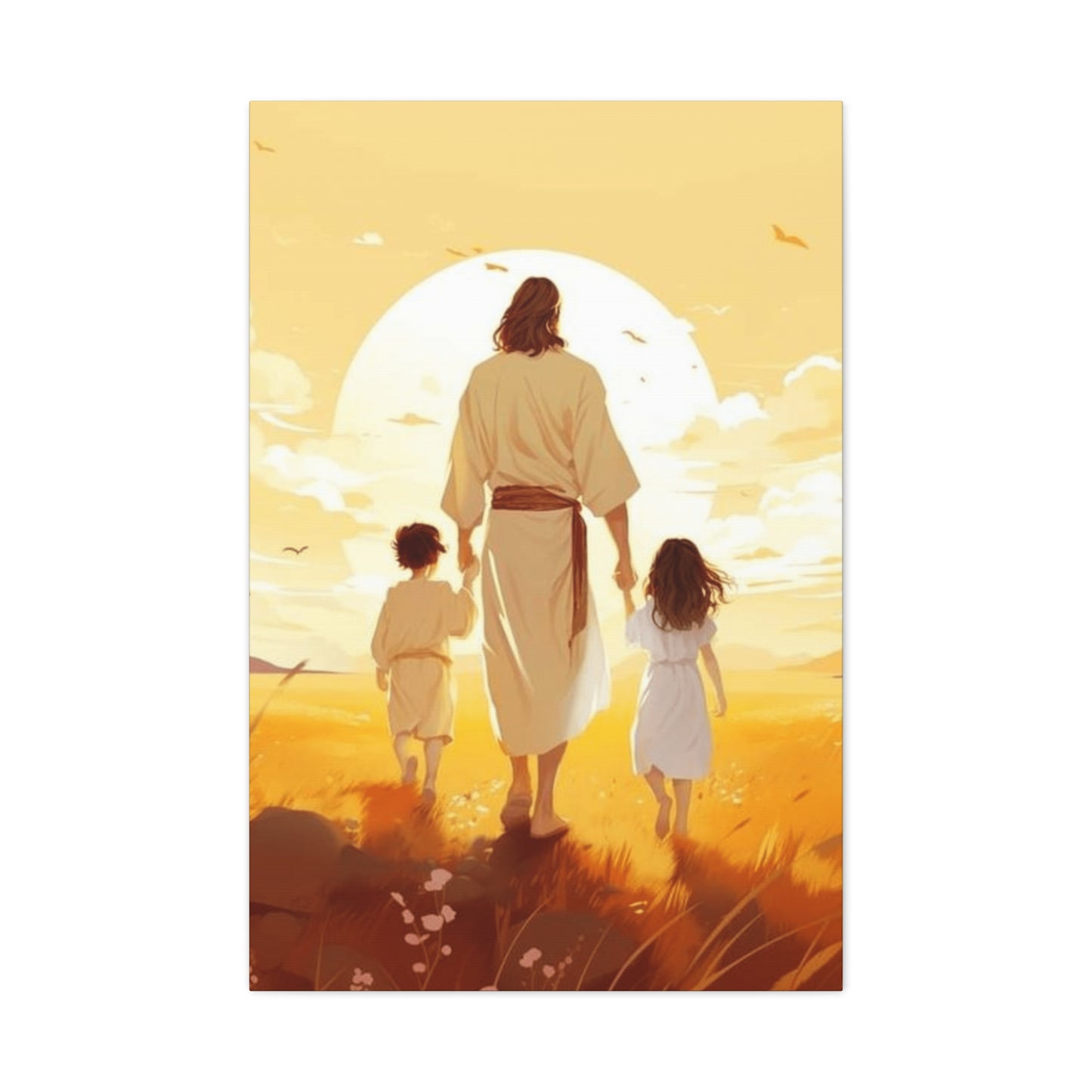 Jesus Walking With Children Wall Art & Canvas Prints