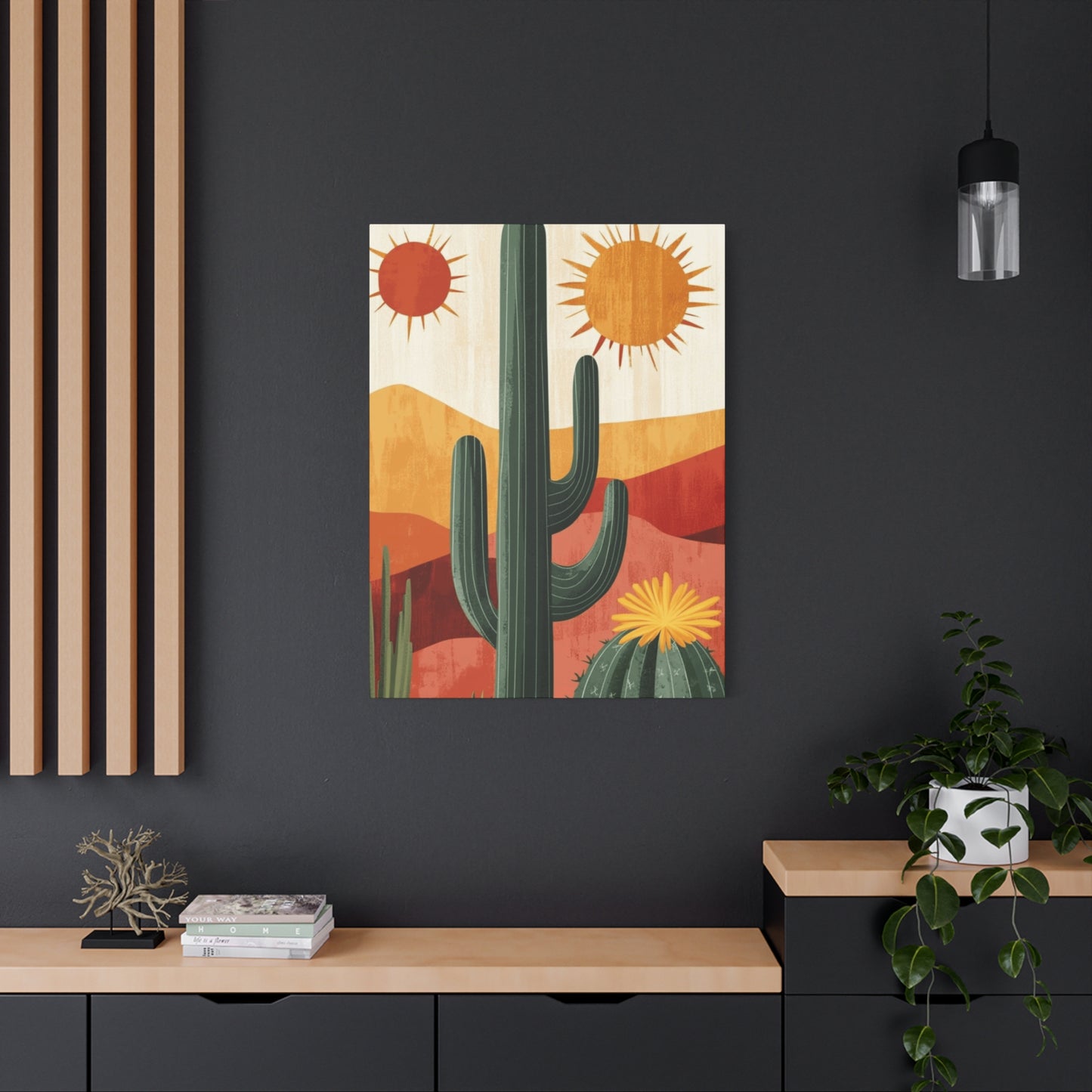 Desert Painting with Two Suns Wall Art & Canvas Prints