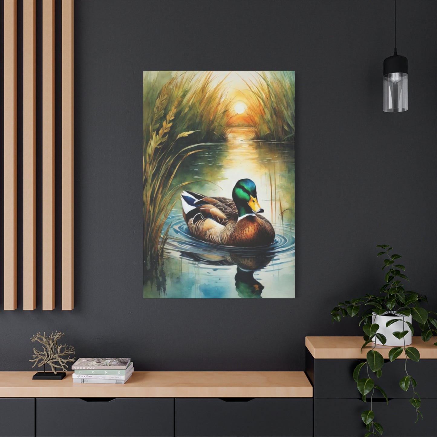 Duck in Pond Wall Art & Canvas Prints