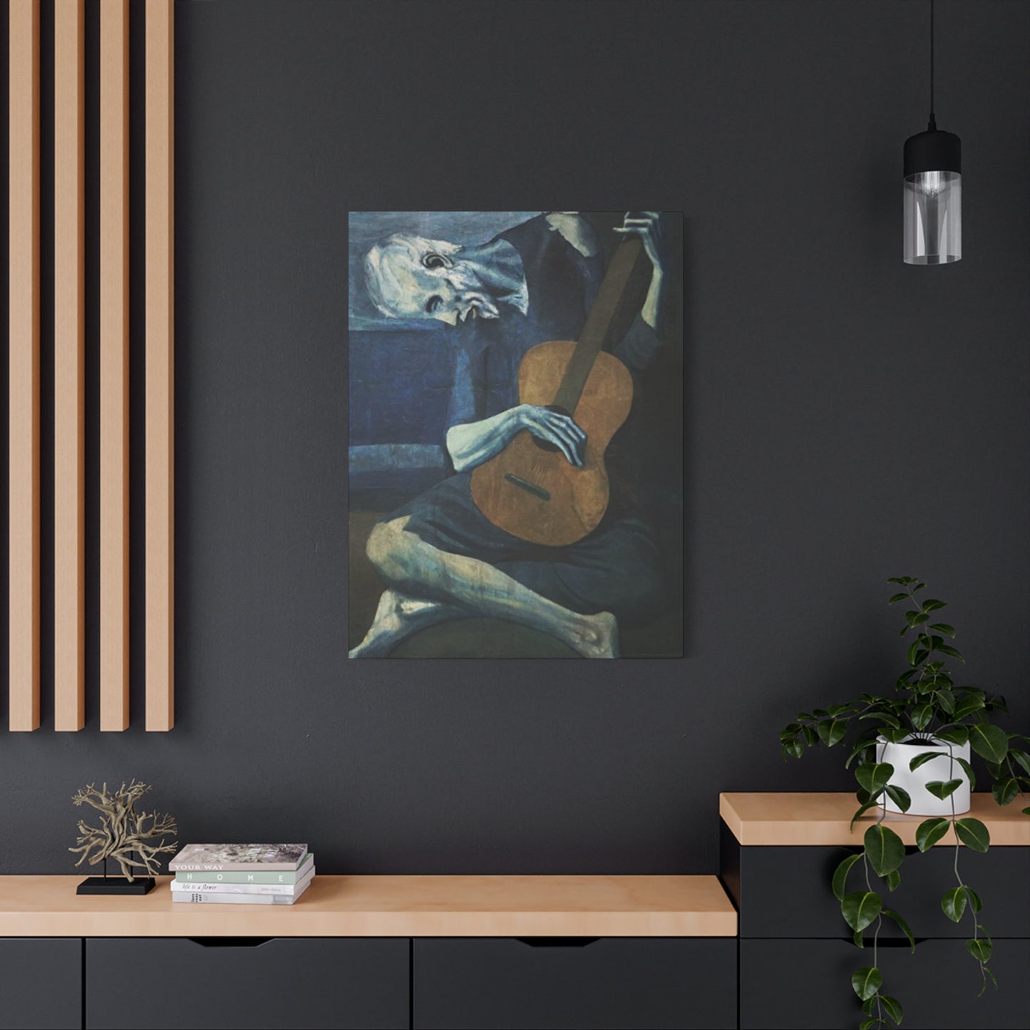 Sad Man Playing Guitar Wall Art & Canvas Prints