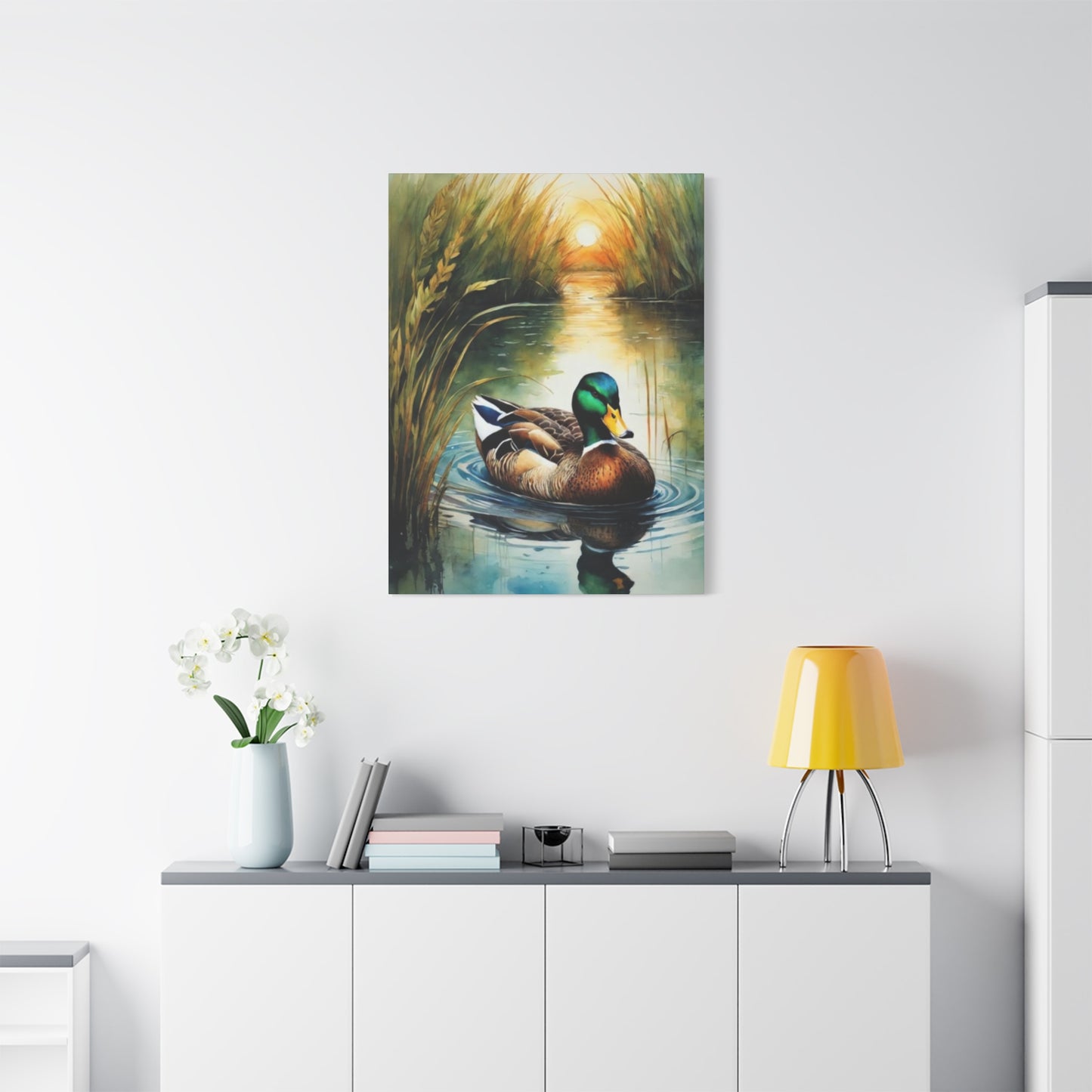 Duck in Pond Wall Art & Canvas Prints