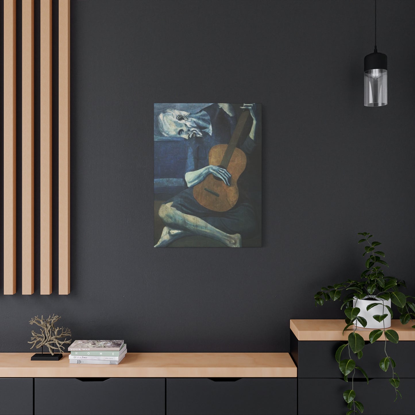 Sad Man Playing Guitar Wall Art & Canvas Prints