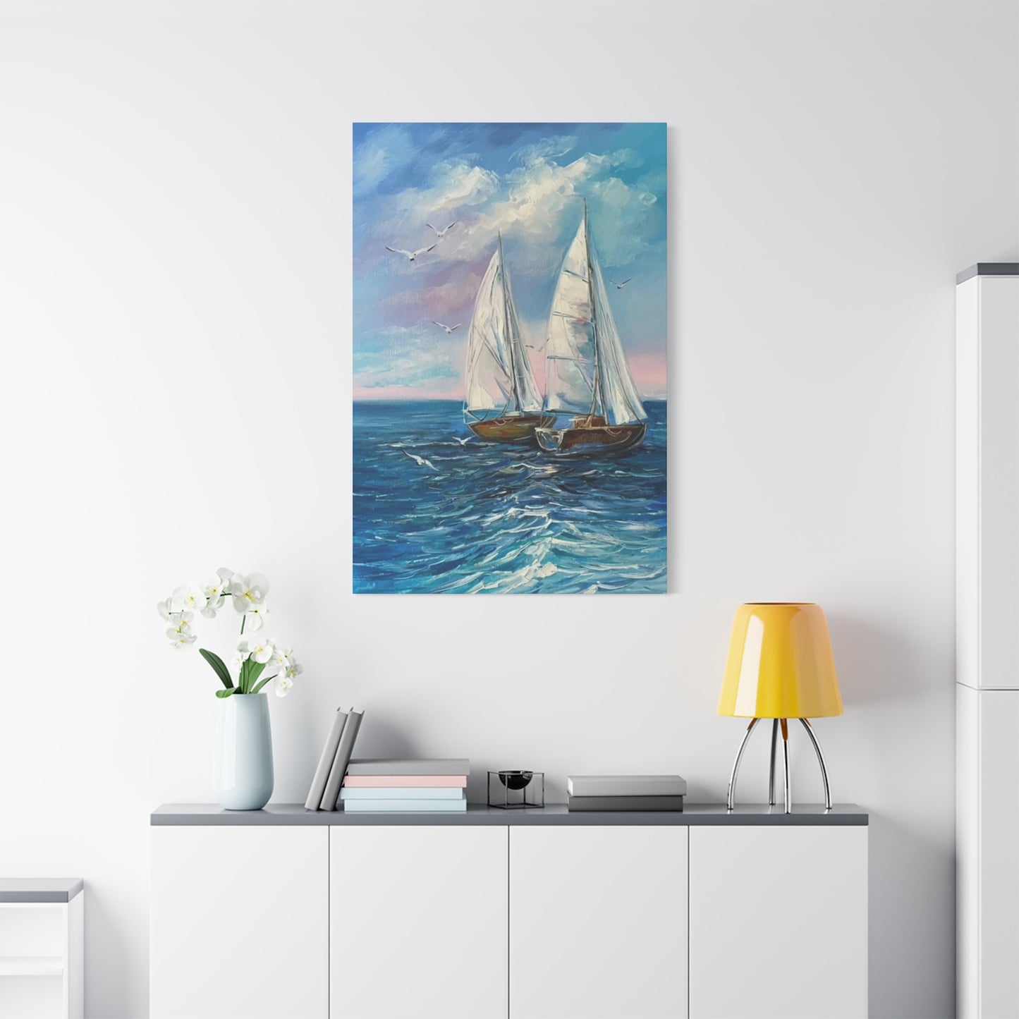 Two Boats In Sea Wall Art & Canvas Prints