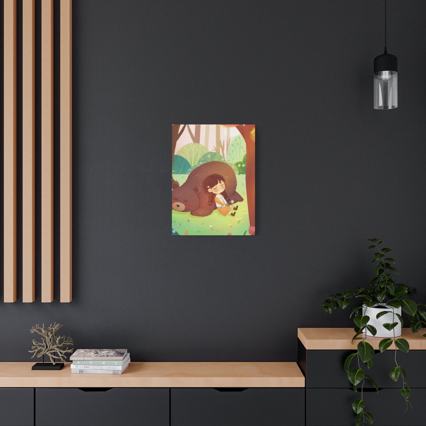 Girl and Bear Wall Art & Canvas Prints