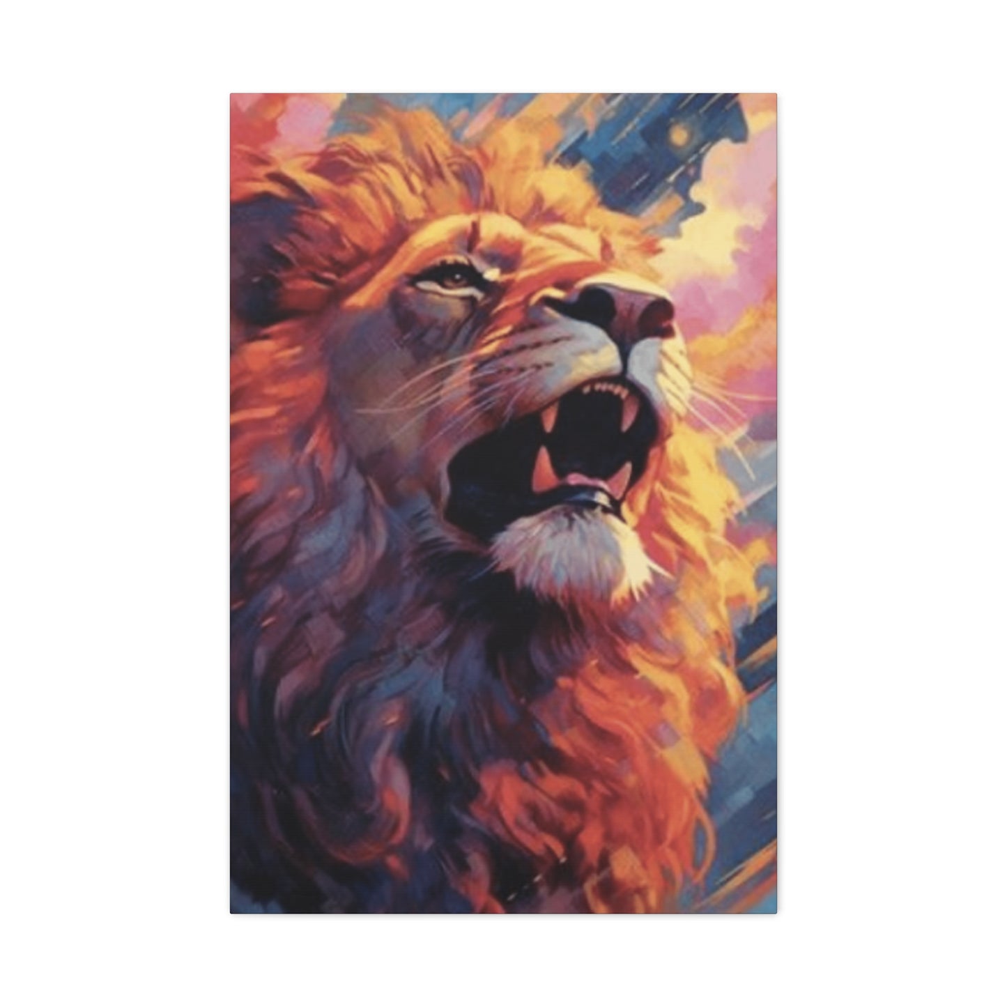 Abstract Lion Roaring Portrait Wall Art & Canvas Prints