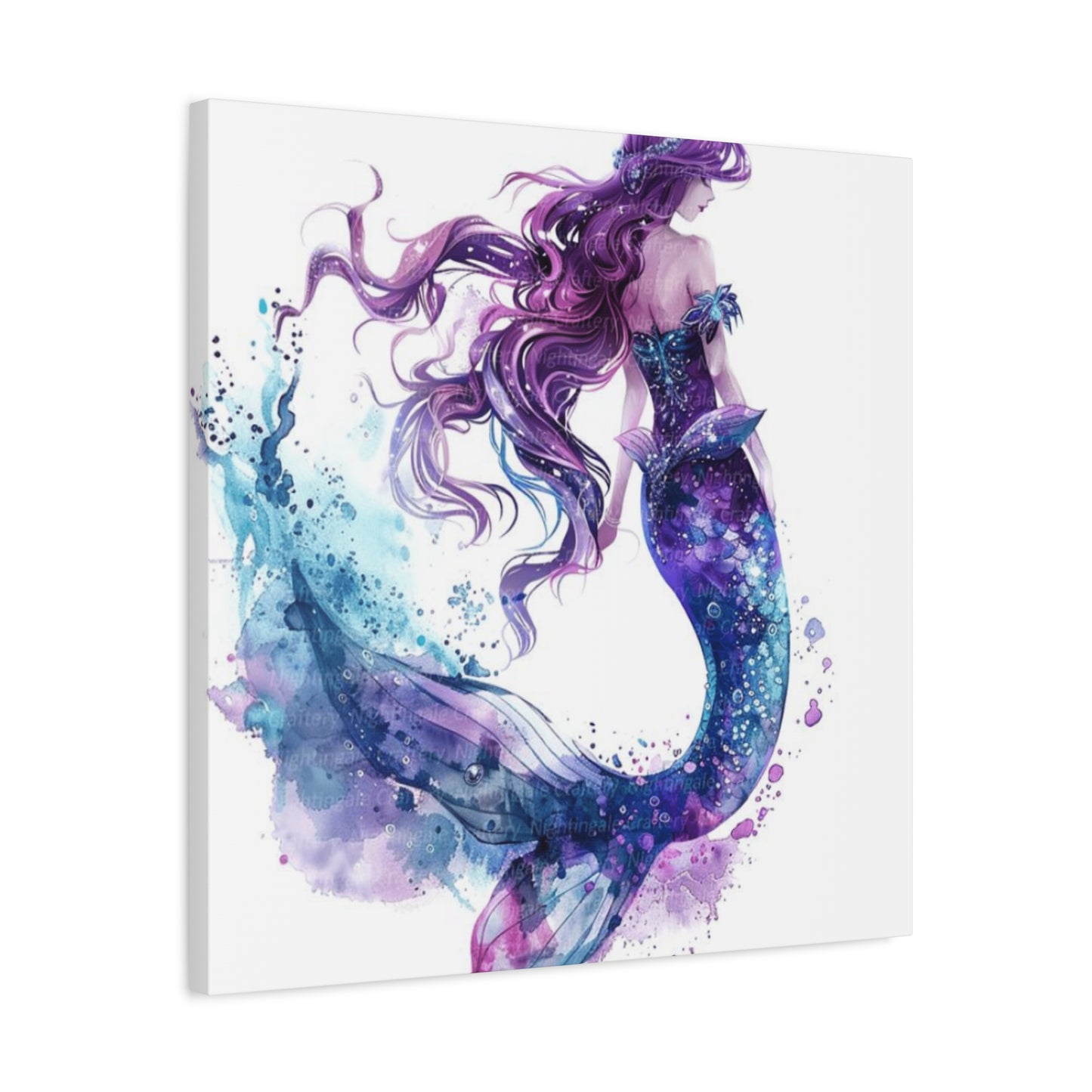 A Portrait Of A Purple Mermaid Wall Art & Canvas Prints