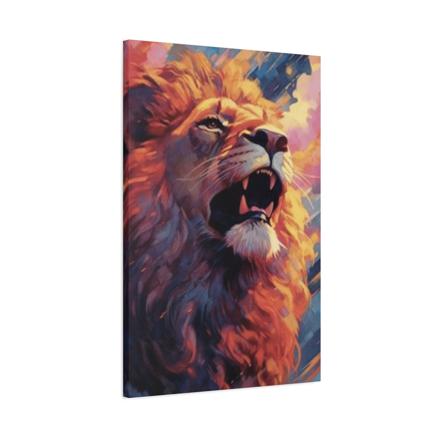 Abstract Lion Roaring Portrait Wall Art & Canvas Prints