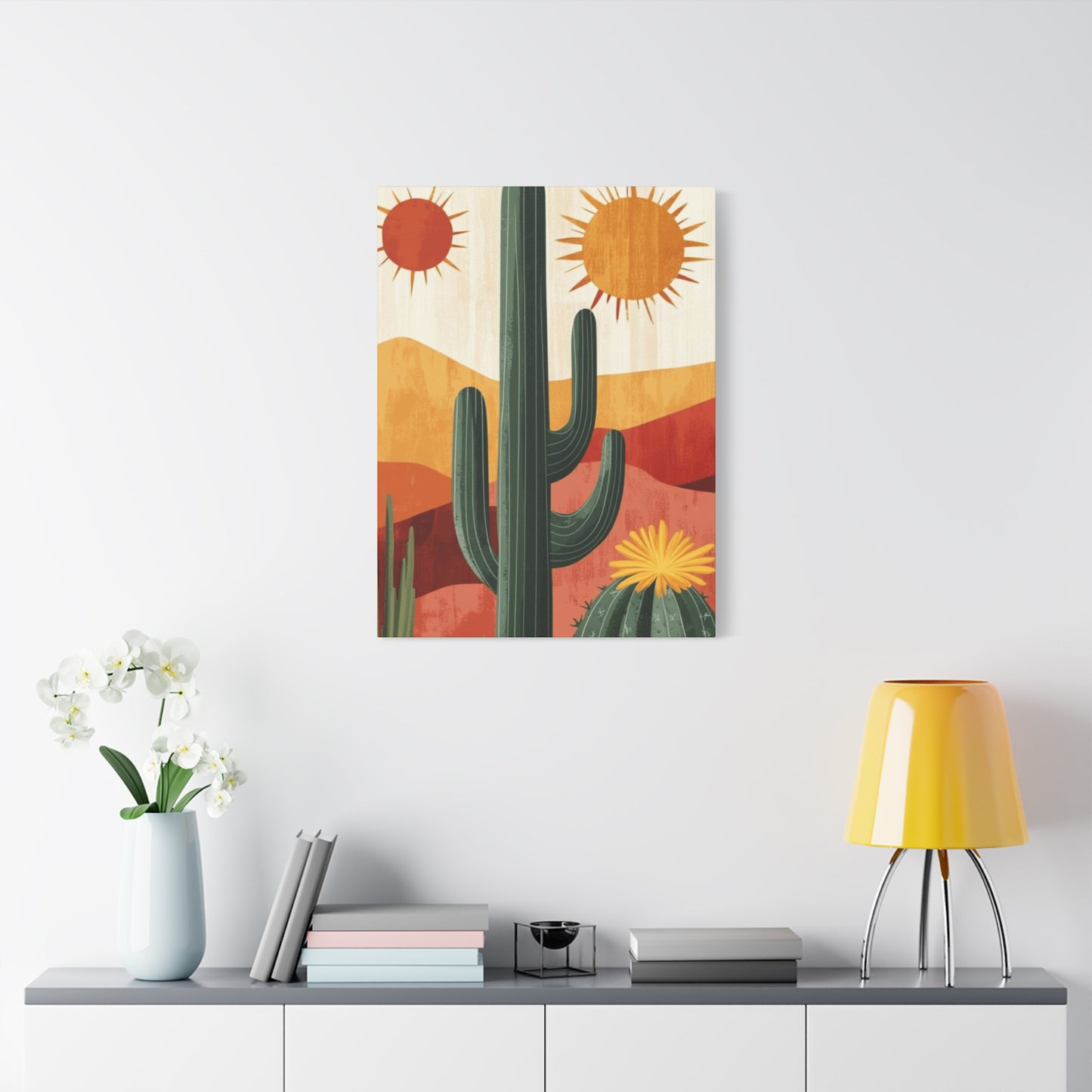 Desert Painting with Two Suns Wall Art & Canvas Prints