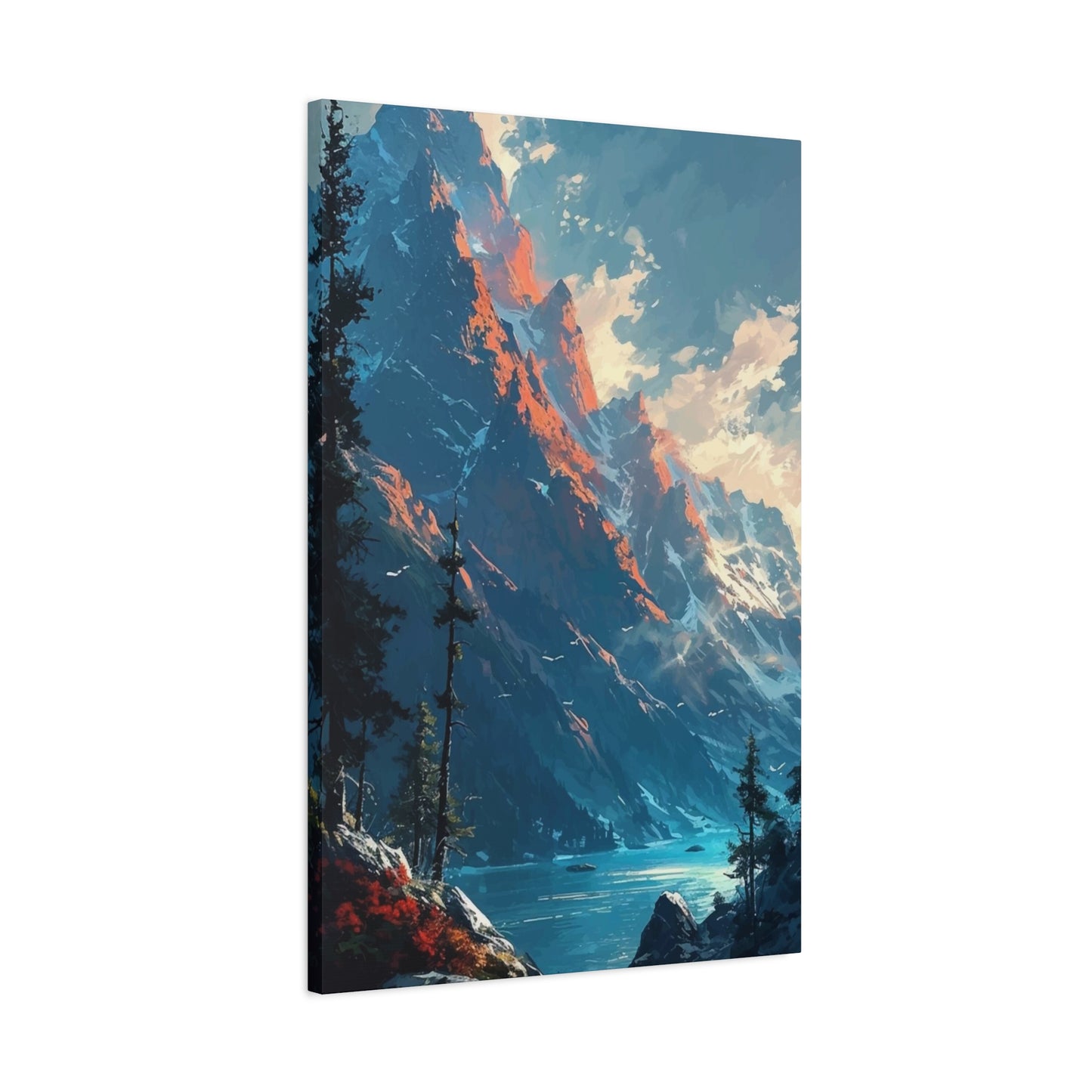 River between Mountains Wall Art & Canvas Prints