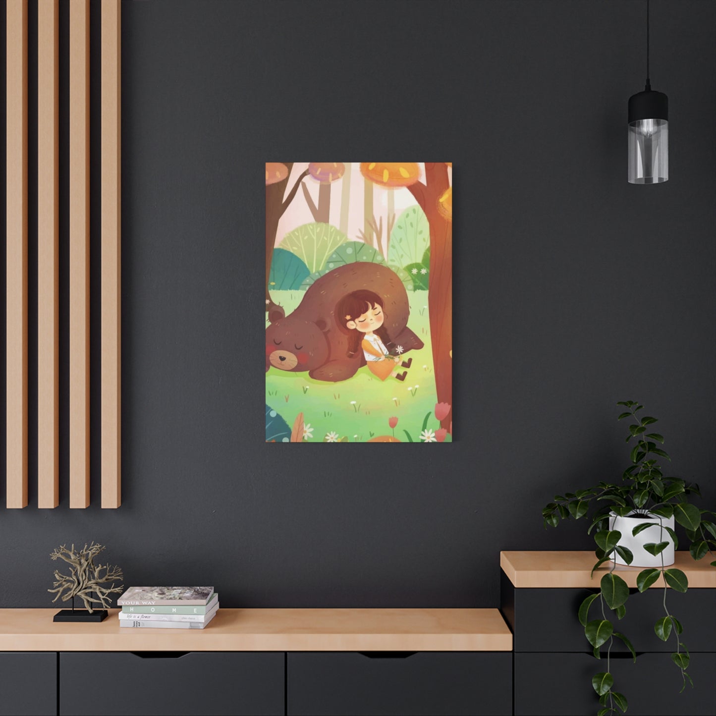 Girl and Bear Wall Art & Canvas Prints