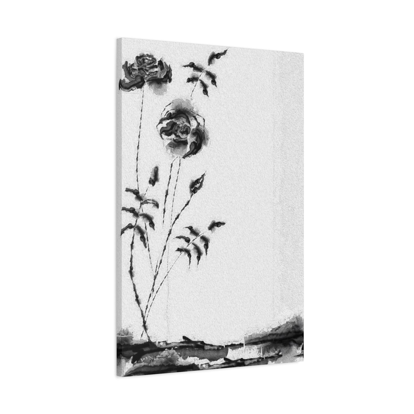 Black & White Dry Rose Wall Art & Canvas Prints